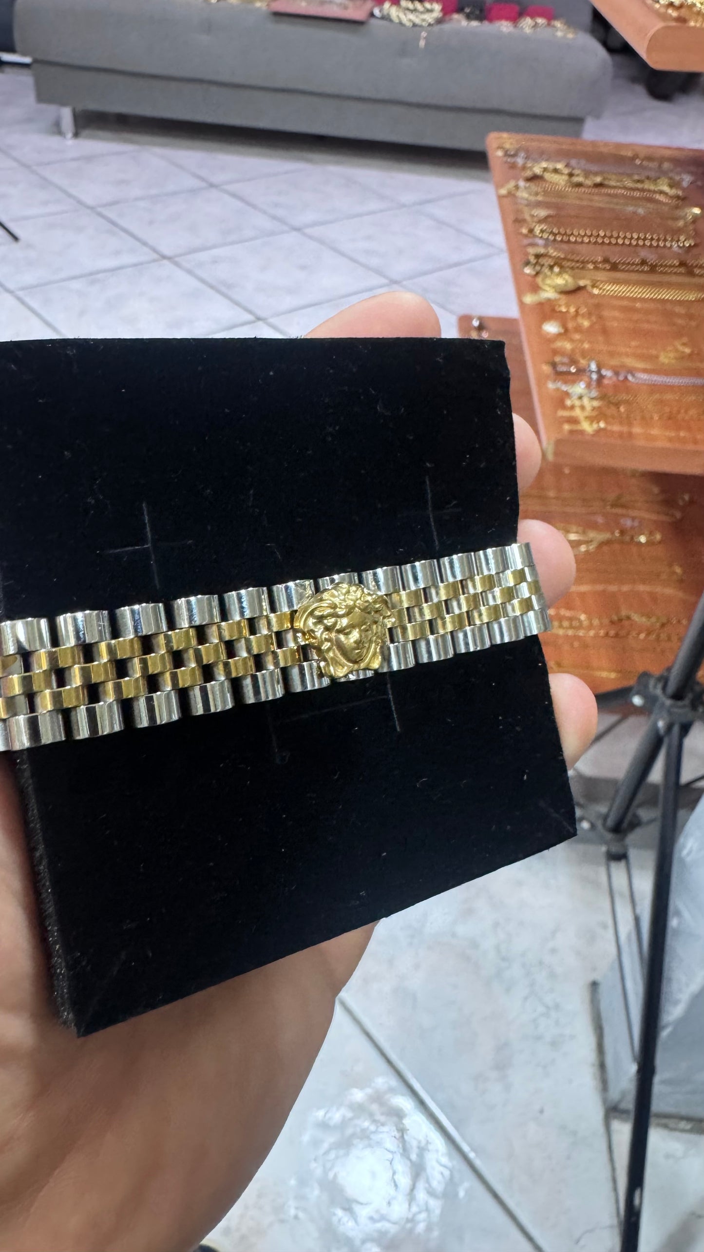 Bracciale giubileo medusa acciaio bicolore*48