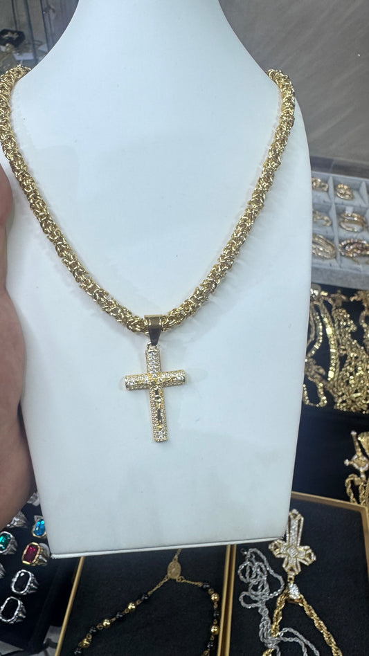 Collana Red con croce Rio Media acciaio oro *380