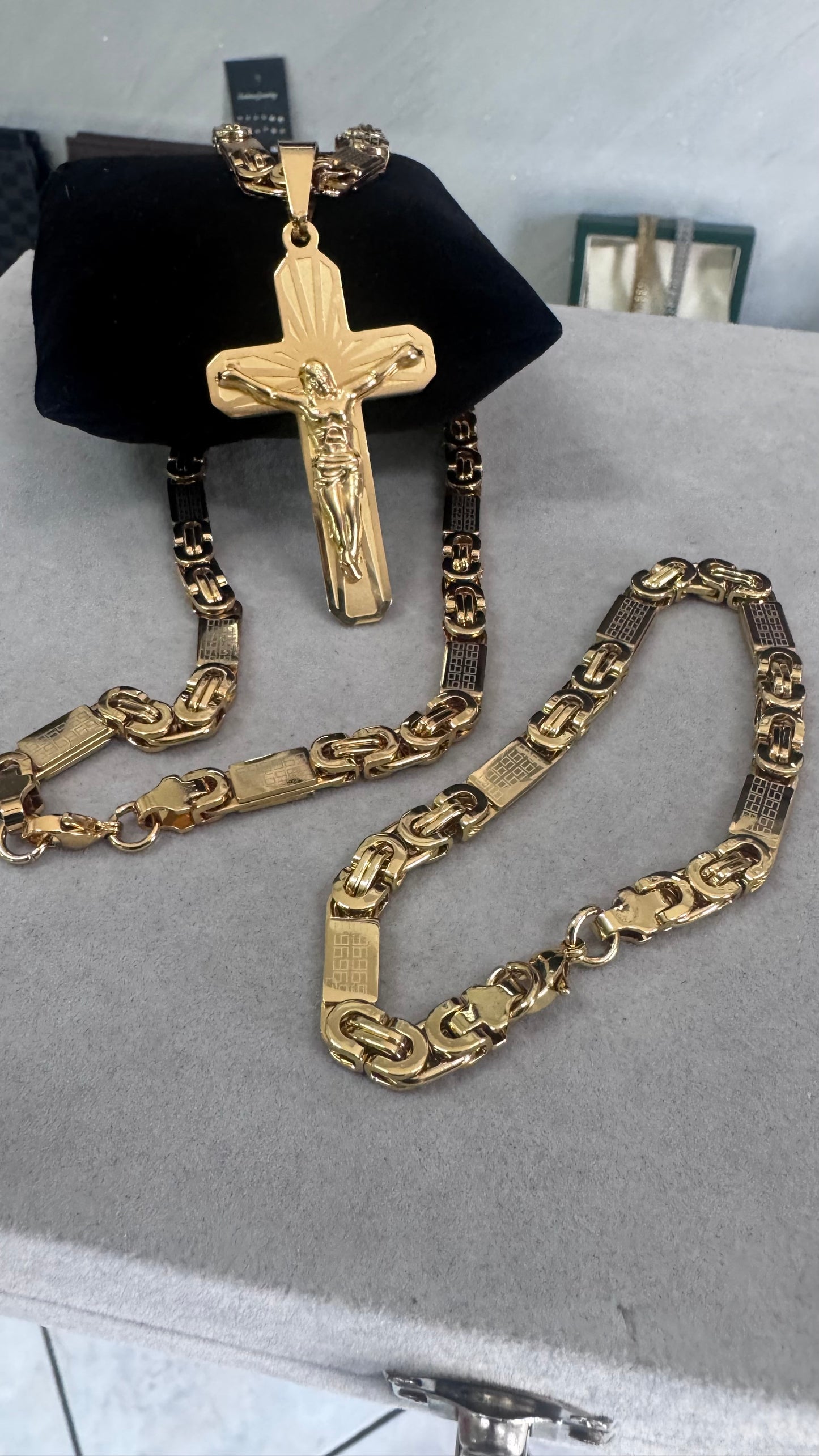 Combo Kit piastra croce acciaio oro *257