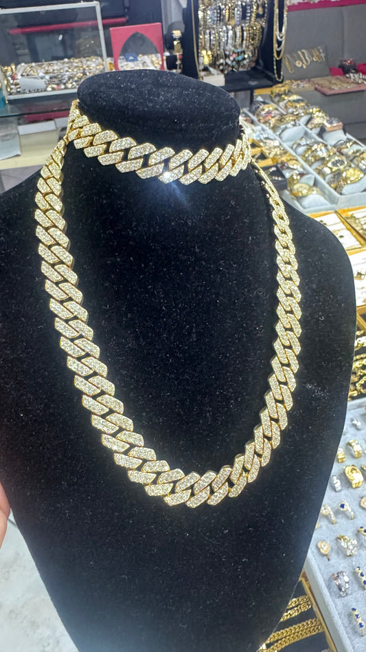Combo kit CUBANO DIAMOND Acciaio oro *171