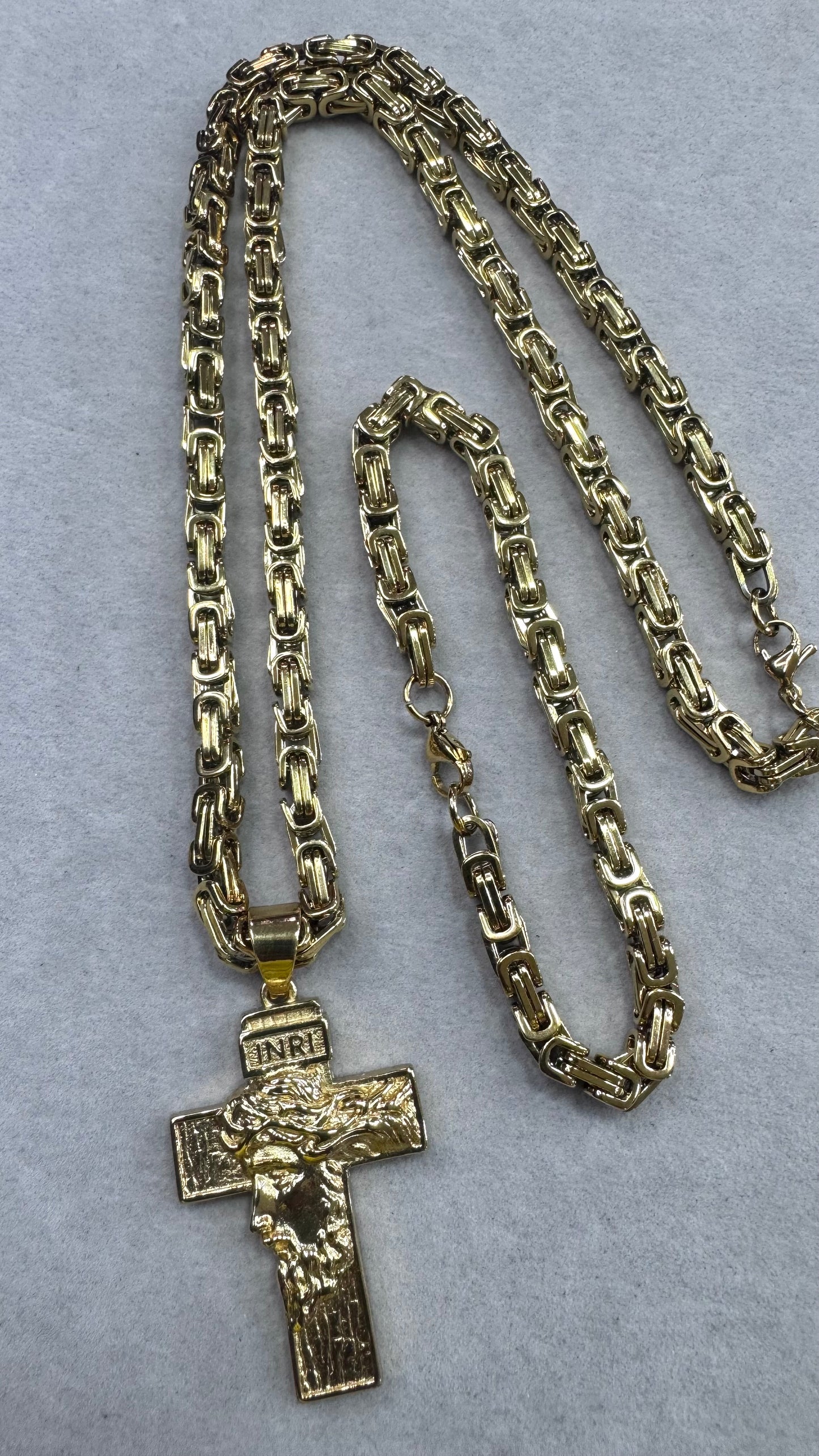 Combo Kit croce Gesu acciaio oro *241