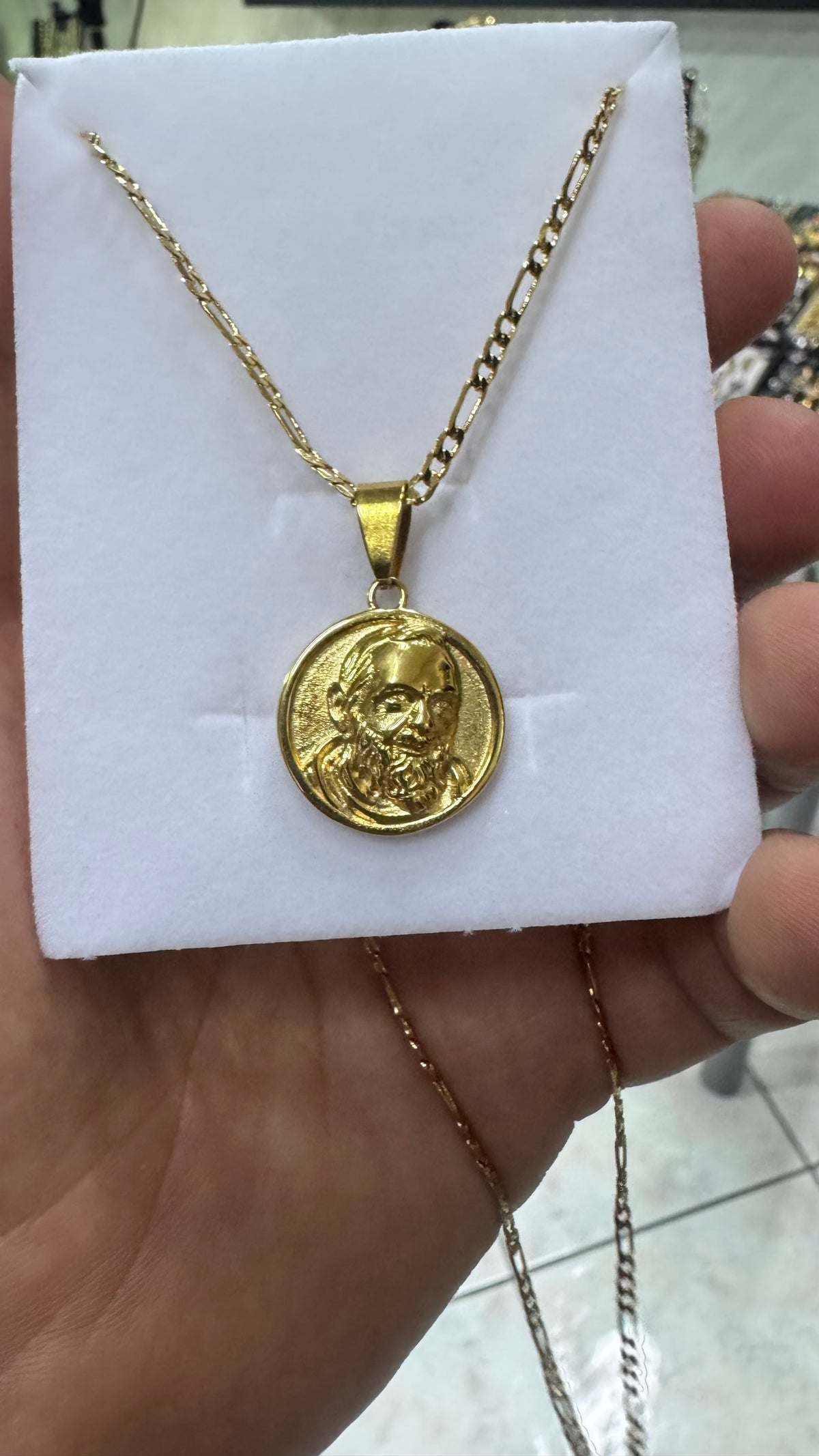 Collana con padre pio acciai oro *5747