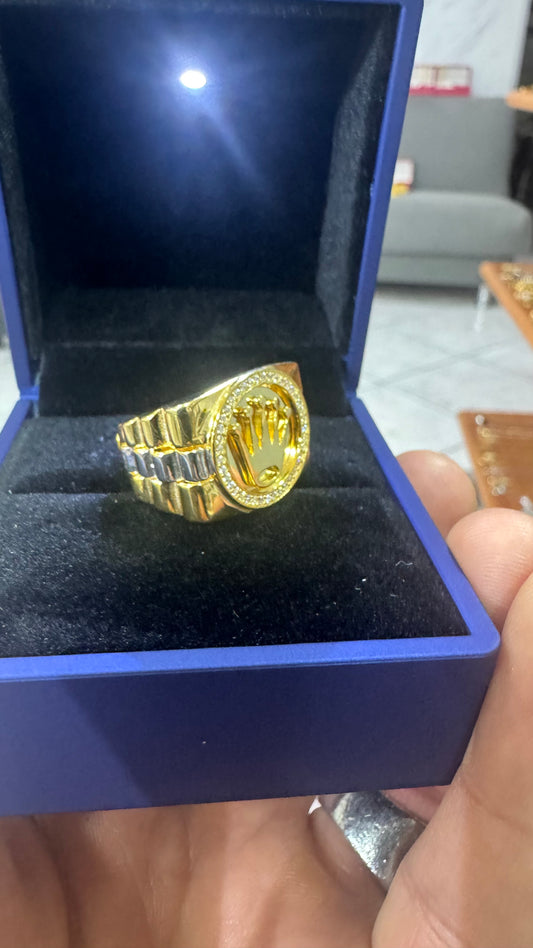 Anello corona argento oro *59