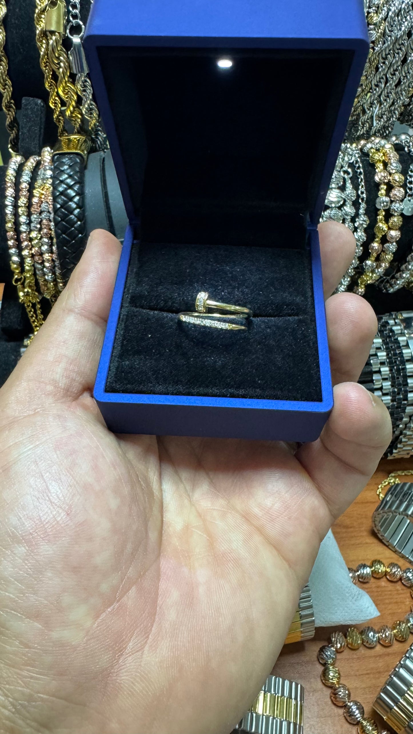 Anello acciaio oro *53