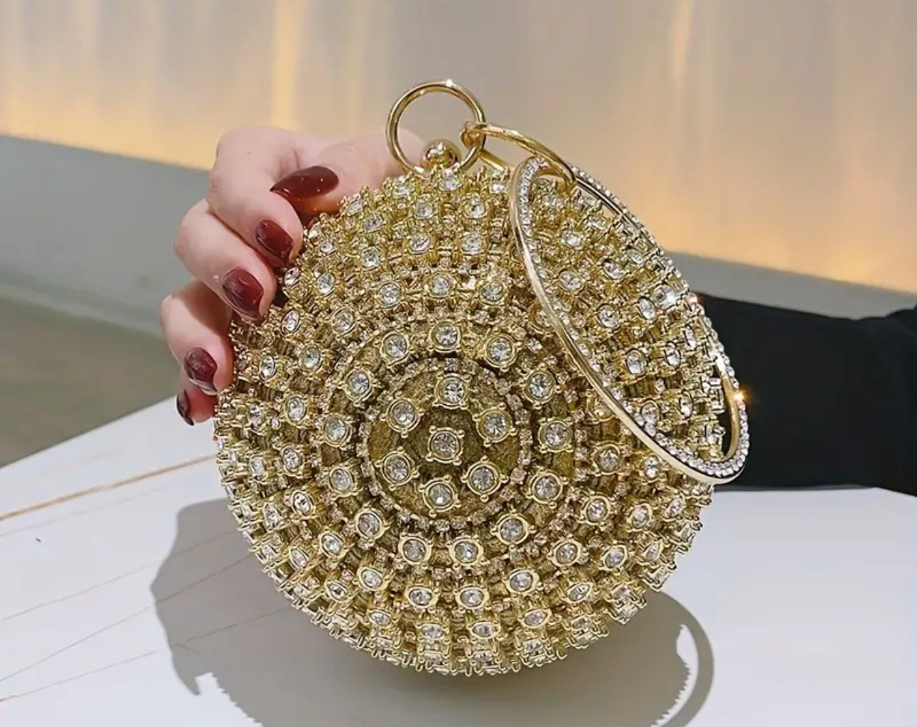 Borsa strass con anello grande *02