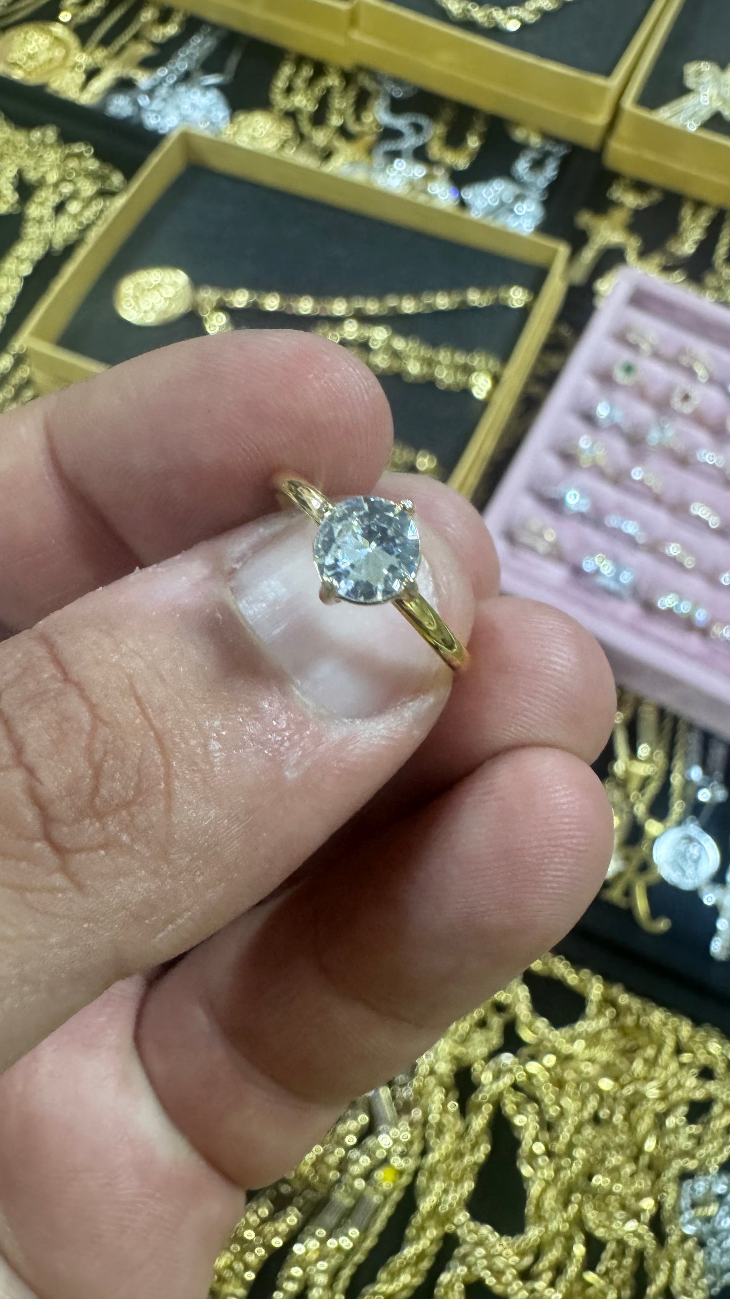 Anello donna punto luce oro acciaio *38