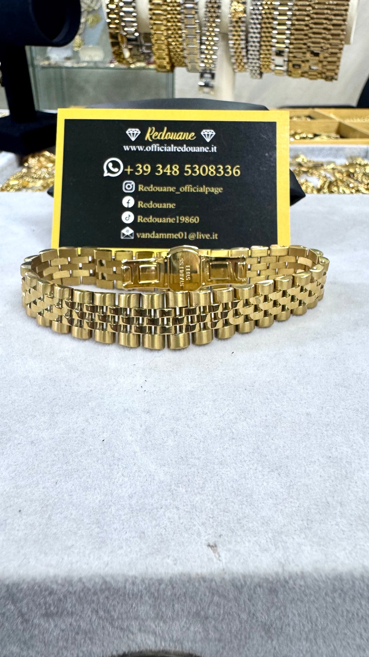 Bracciale modello giubileo acciaio oro *59