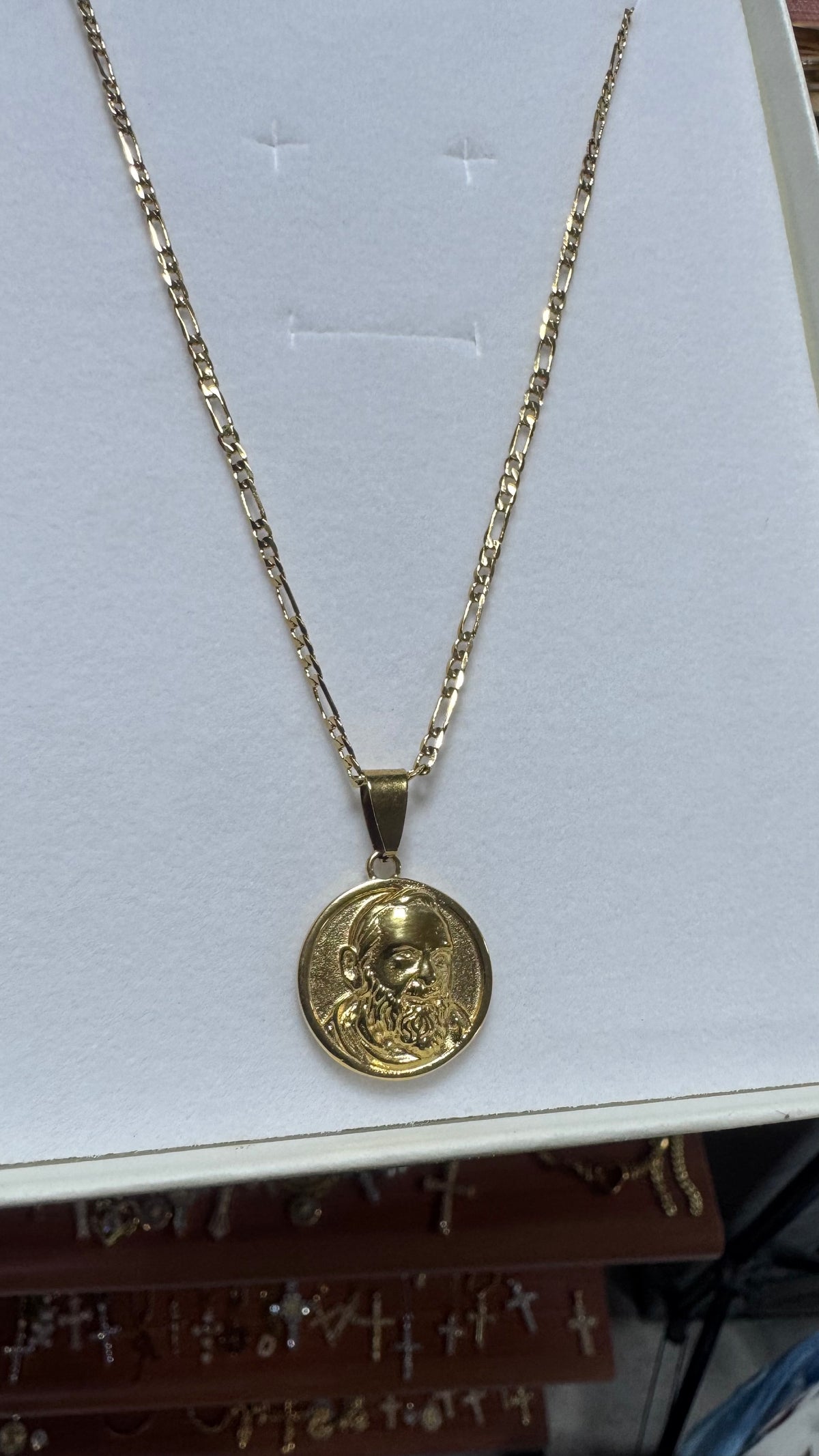Collana con padre pio acciai oro *5747