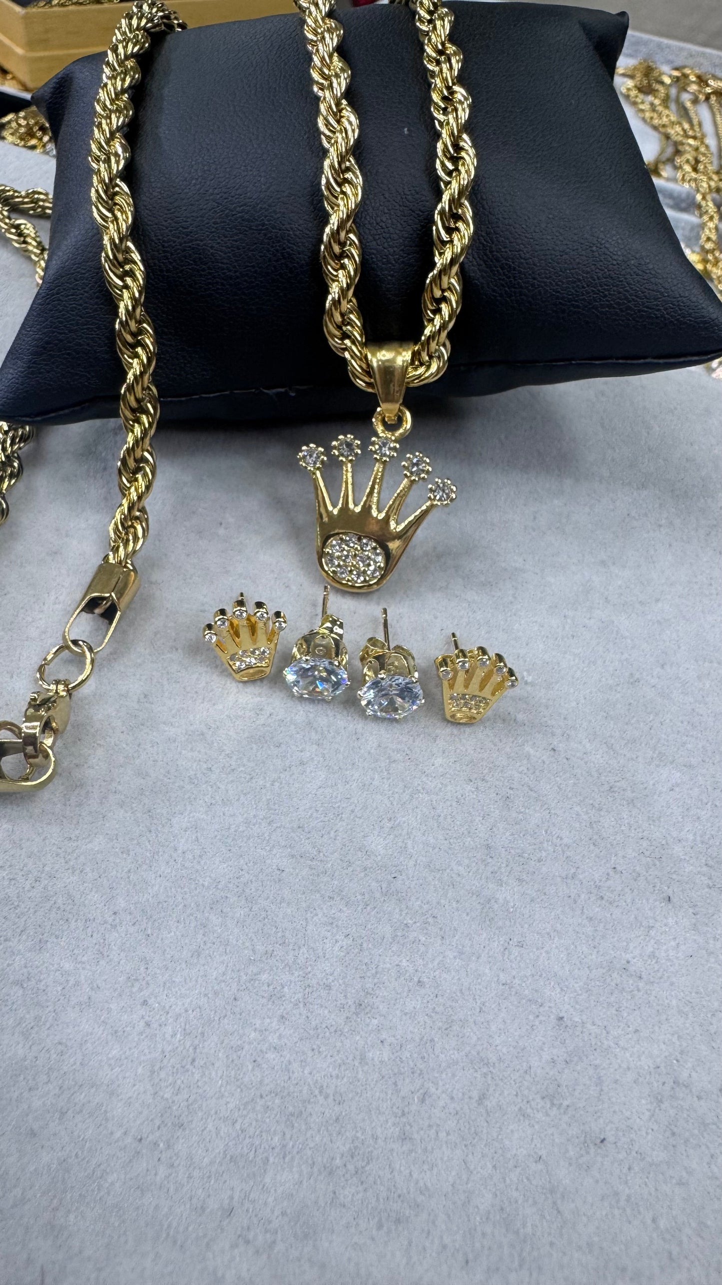 Combo Tris KING 4 pezzi acciaio oro * 2900