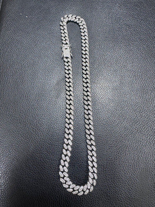 Collana cubana colore argento *3443