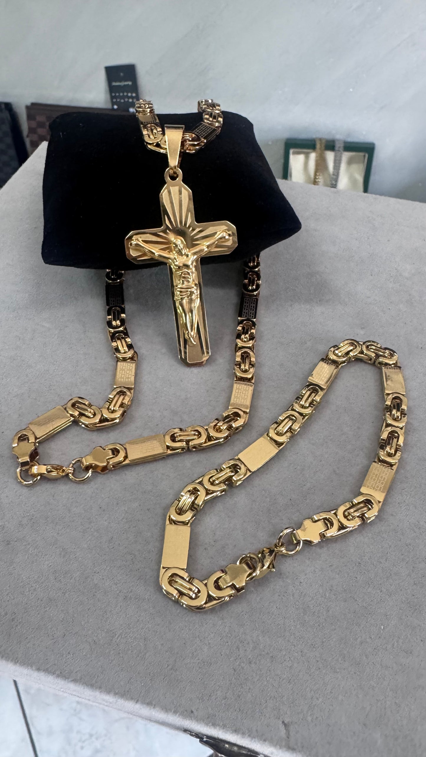 Combo Kit piastra croce acciaio oro *257