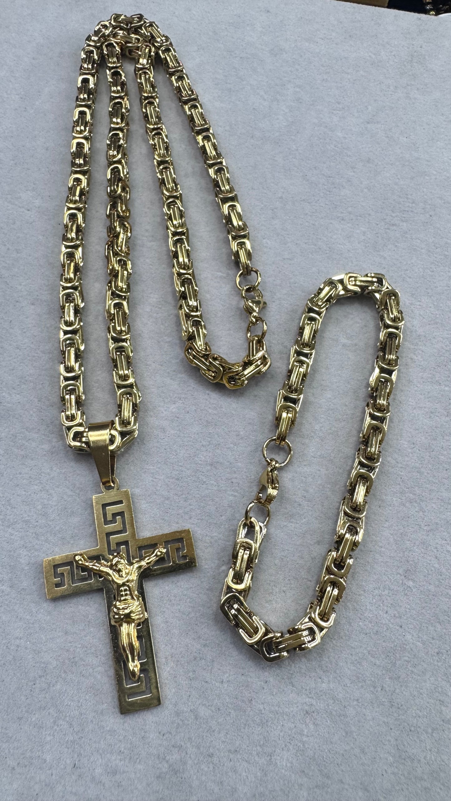 Combo Kit croce greca acciaio oro *239