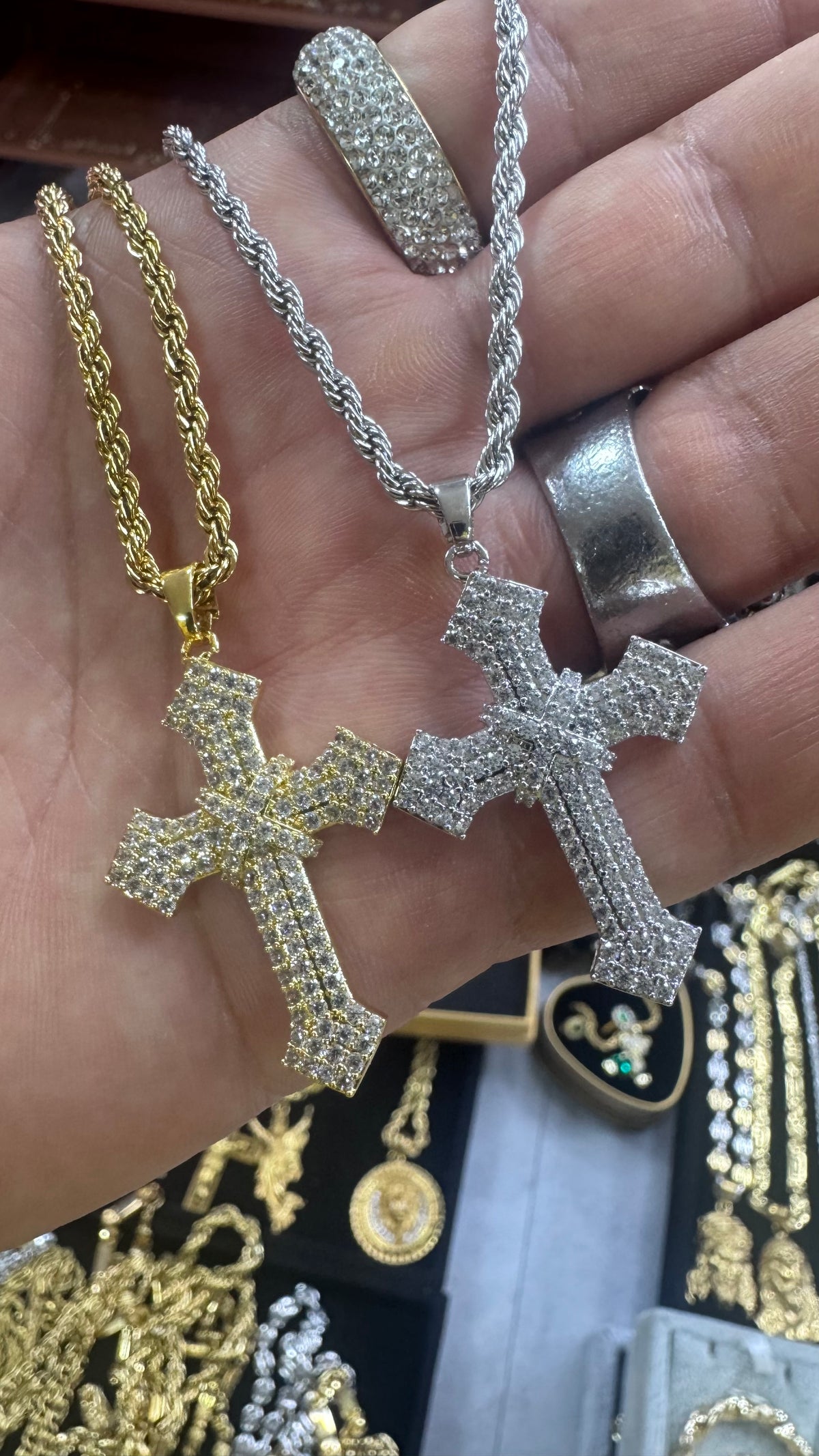 Collanina con croce geolier acciaio *5655