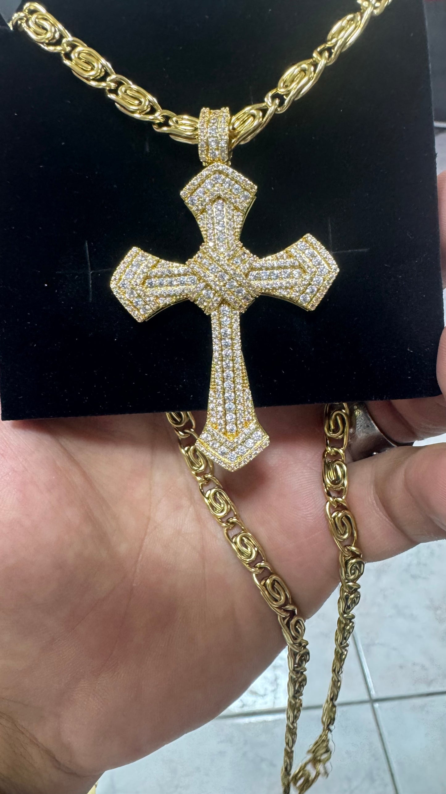 Combo kit croce acciaio oro *139