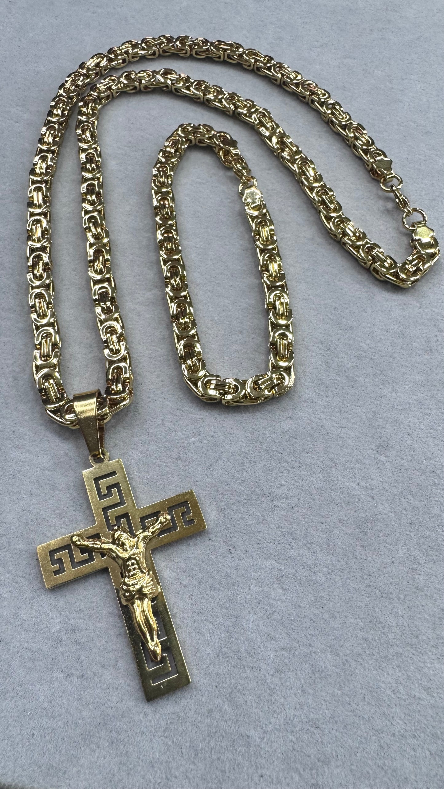 Combo Kit croce greca acciaio oro *234