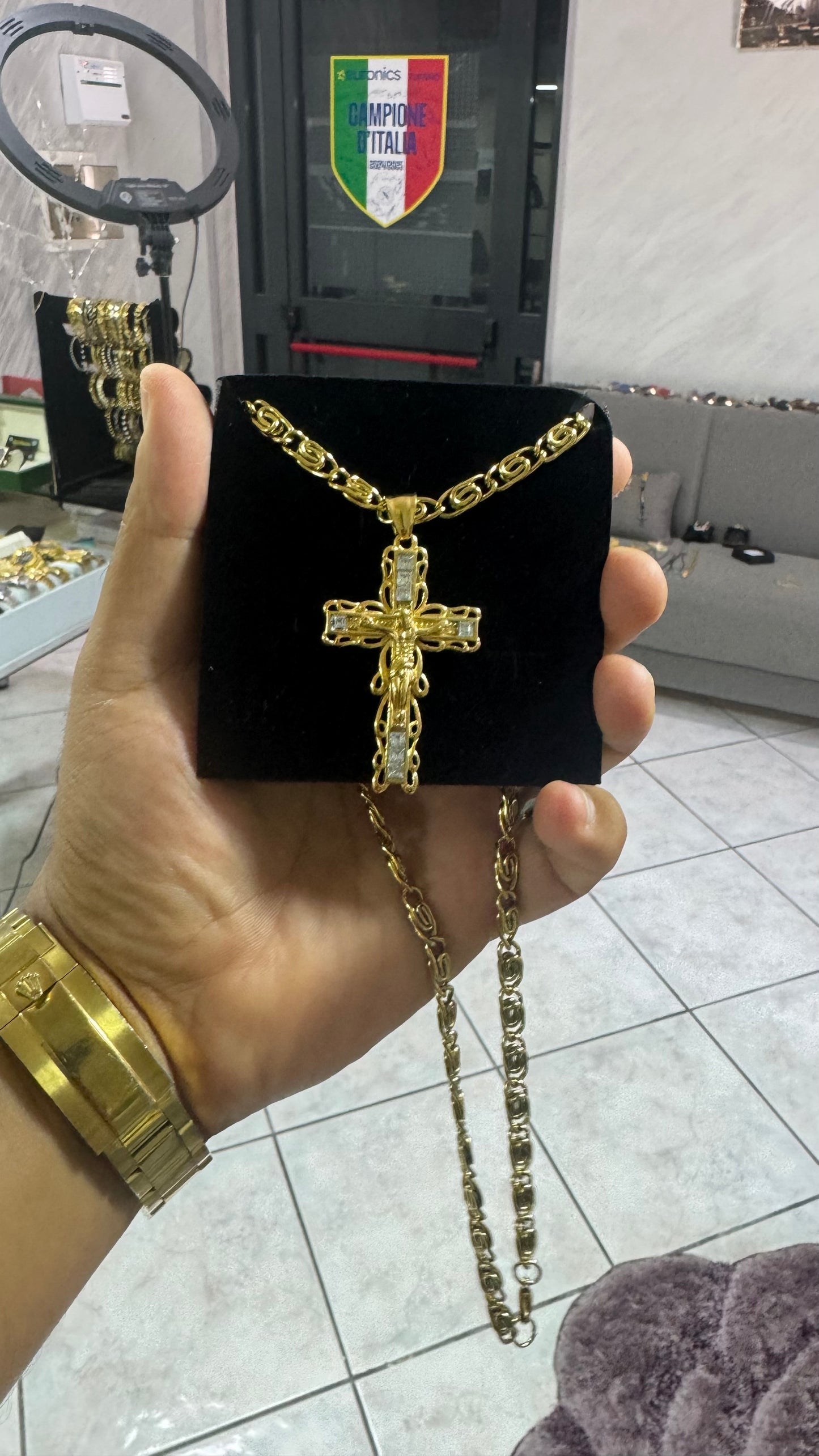Combo kit croce acciaio oro *141