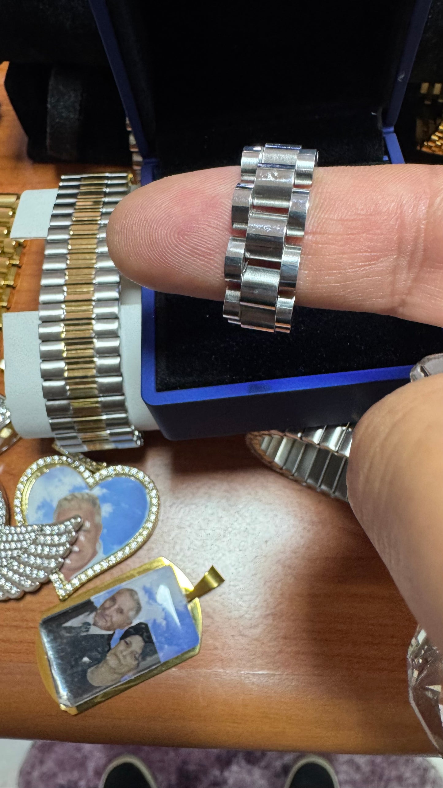 Anello acciaio argento*55