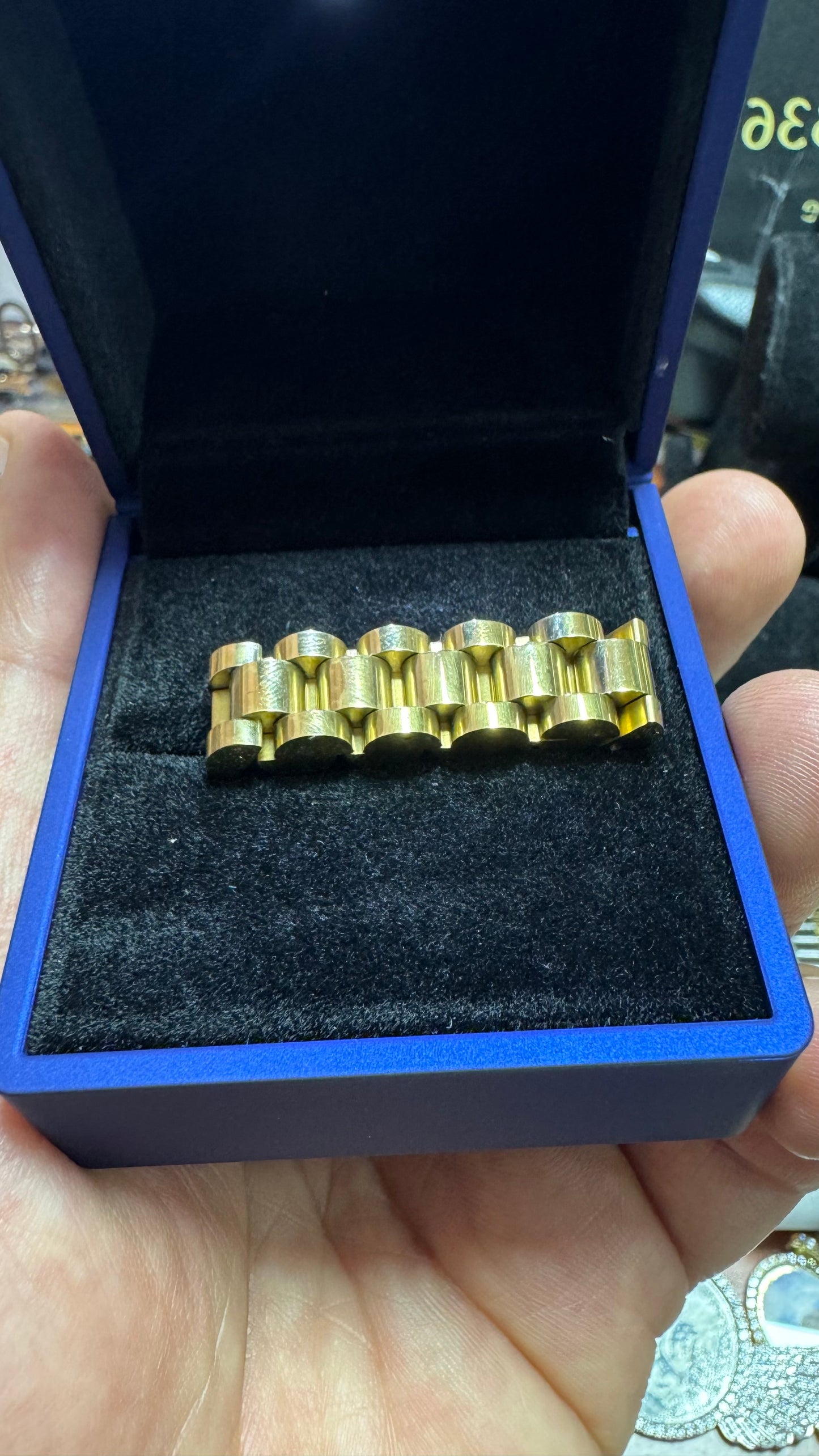 Anello acciaio oro *54