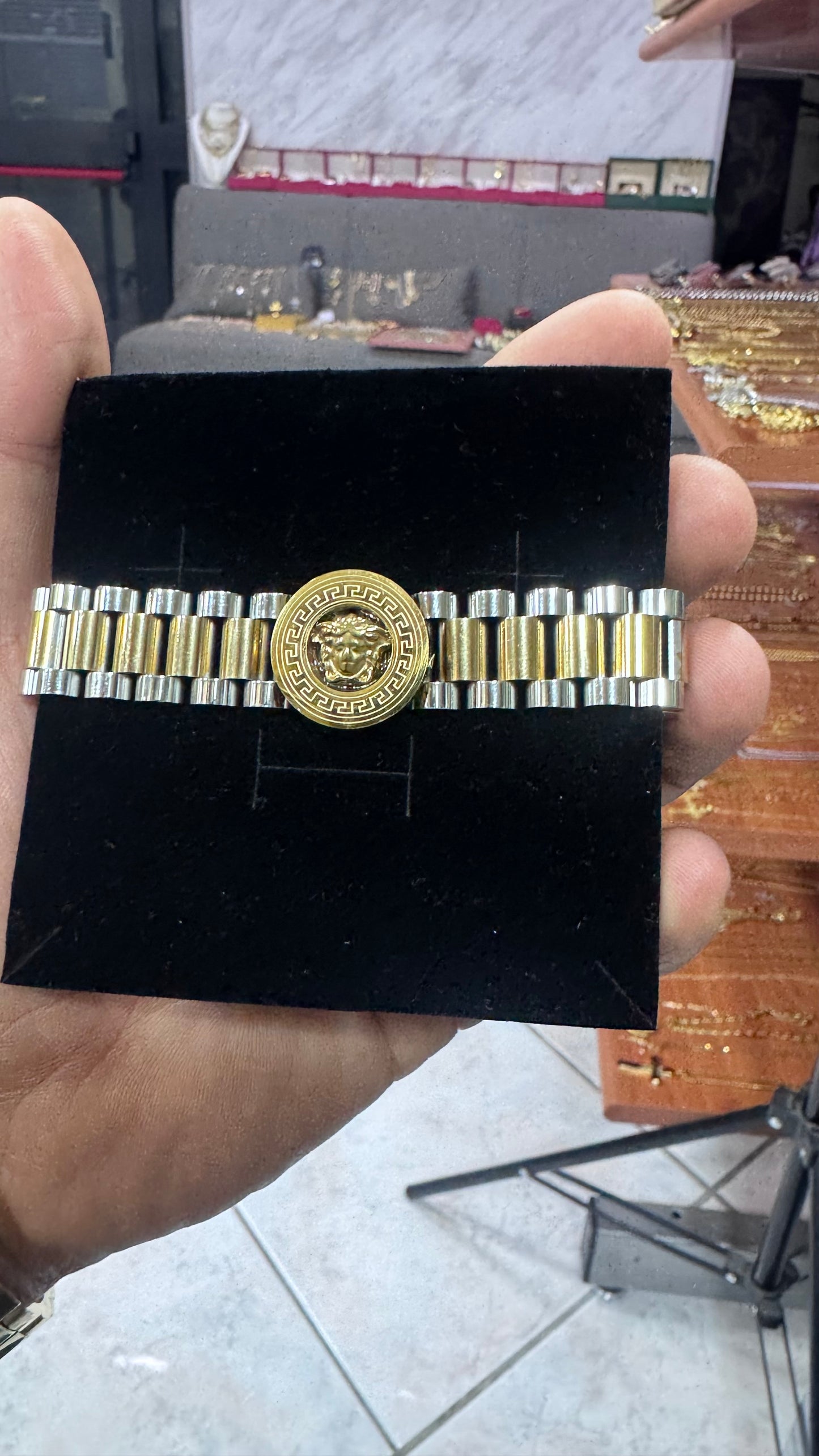 Bracciale president medusa acciaio bicolore*47