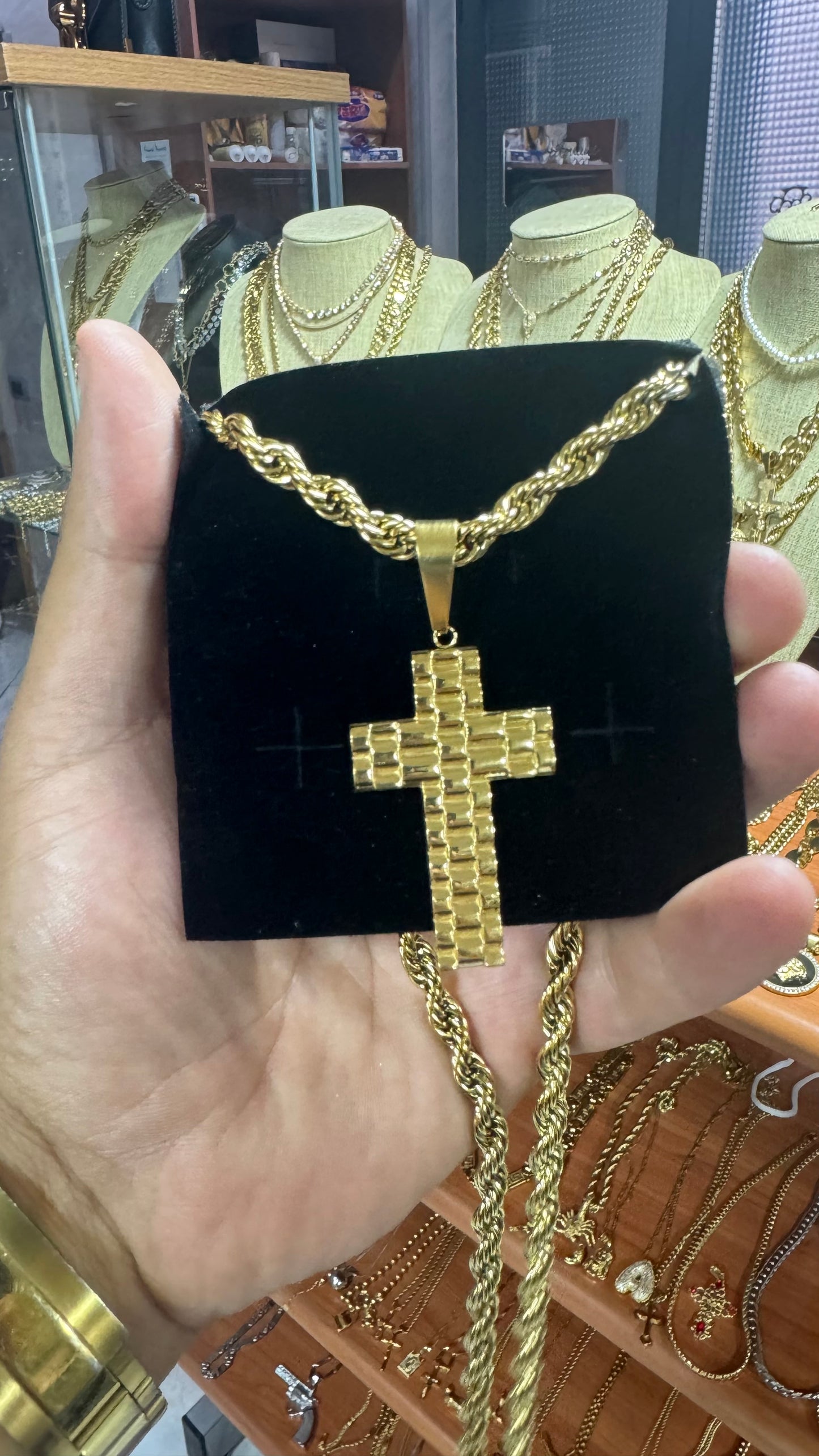 Combo kit croce acciaio oro *153