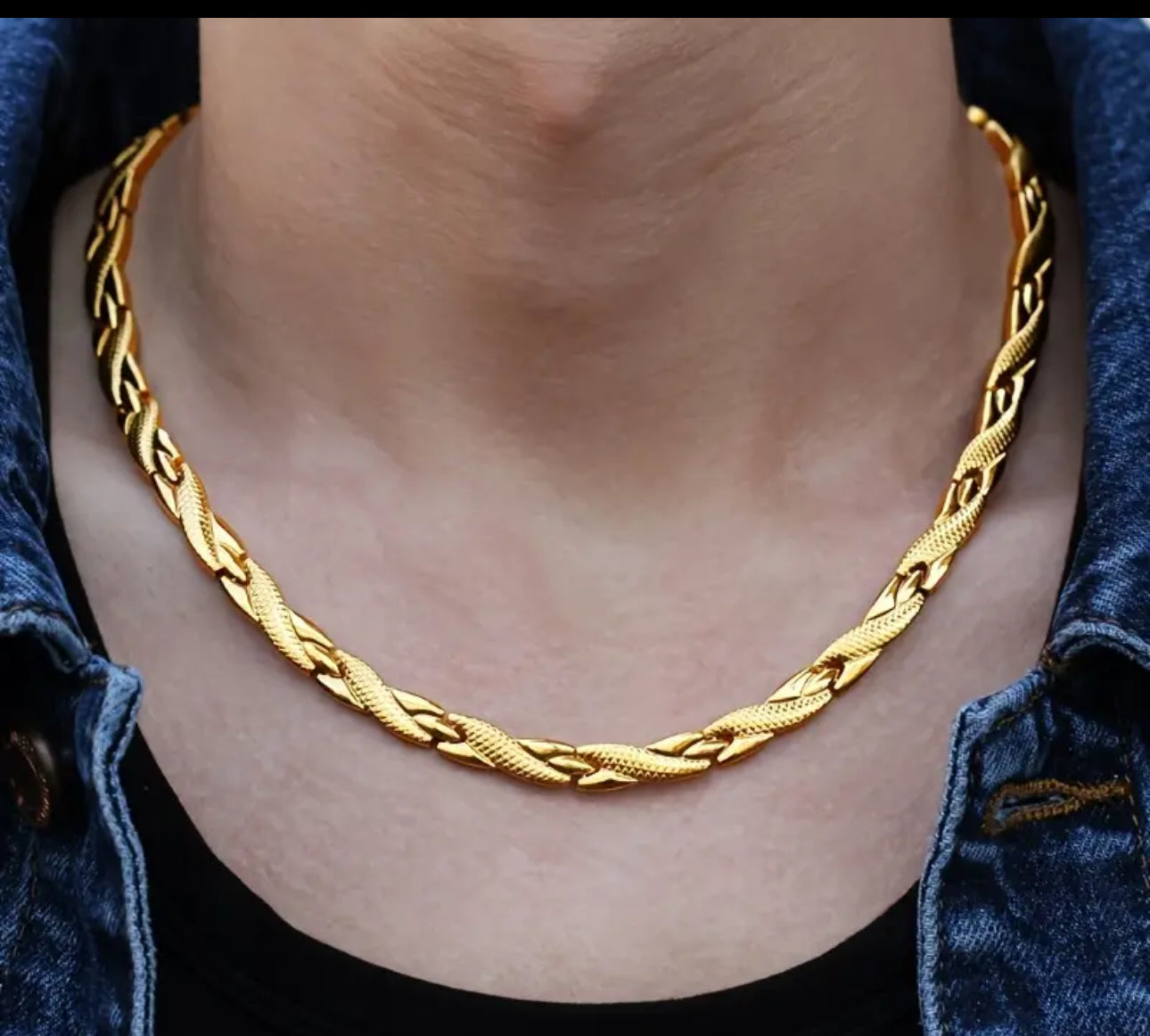 Collana a piastra girocollo acciaio oro* 44