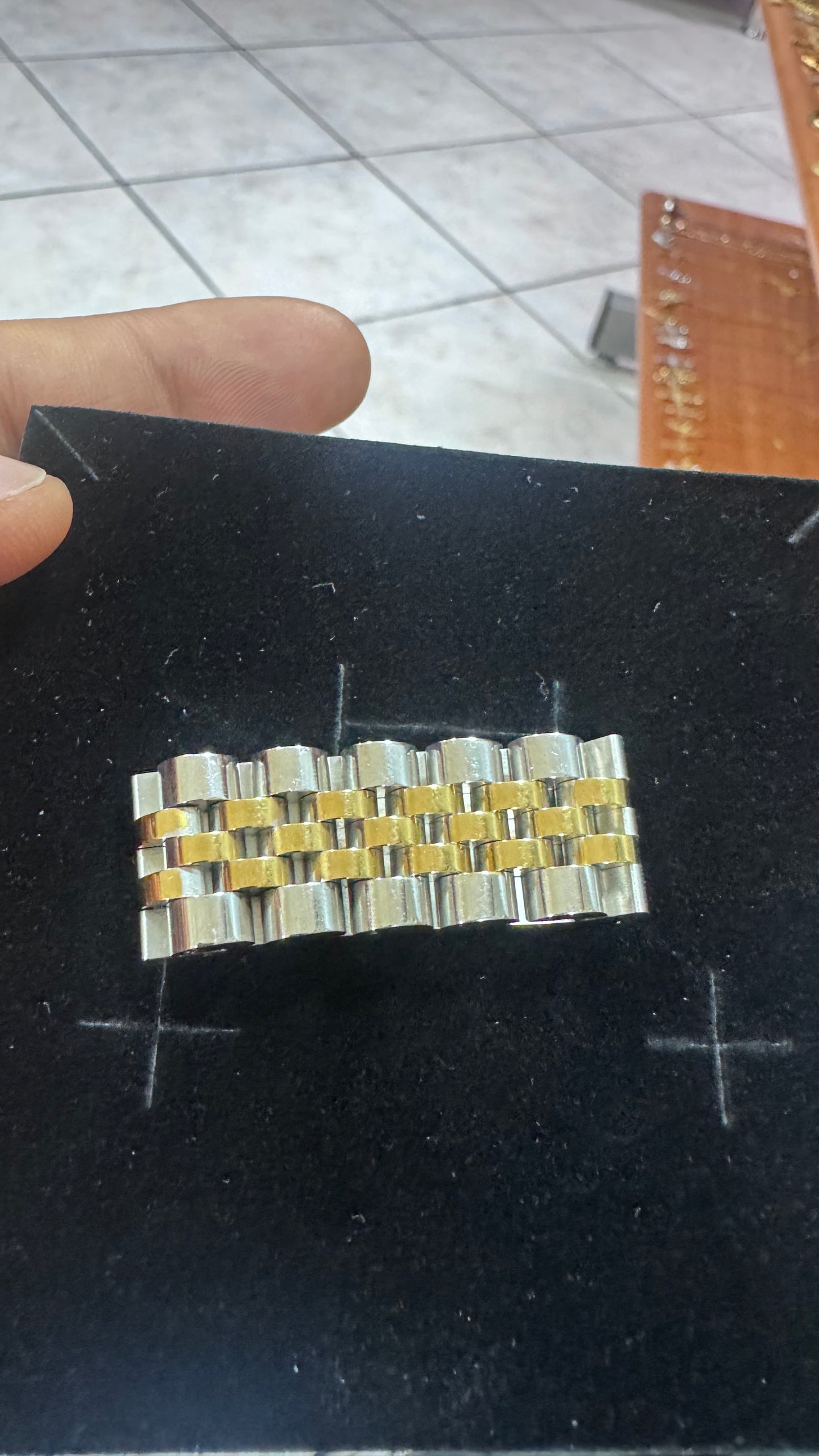 Anello giubileo morbido acciaio bicolore *63