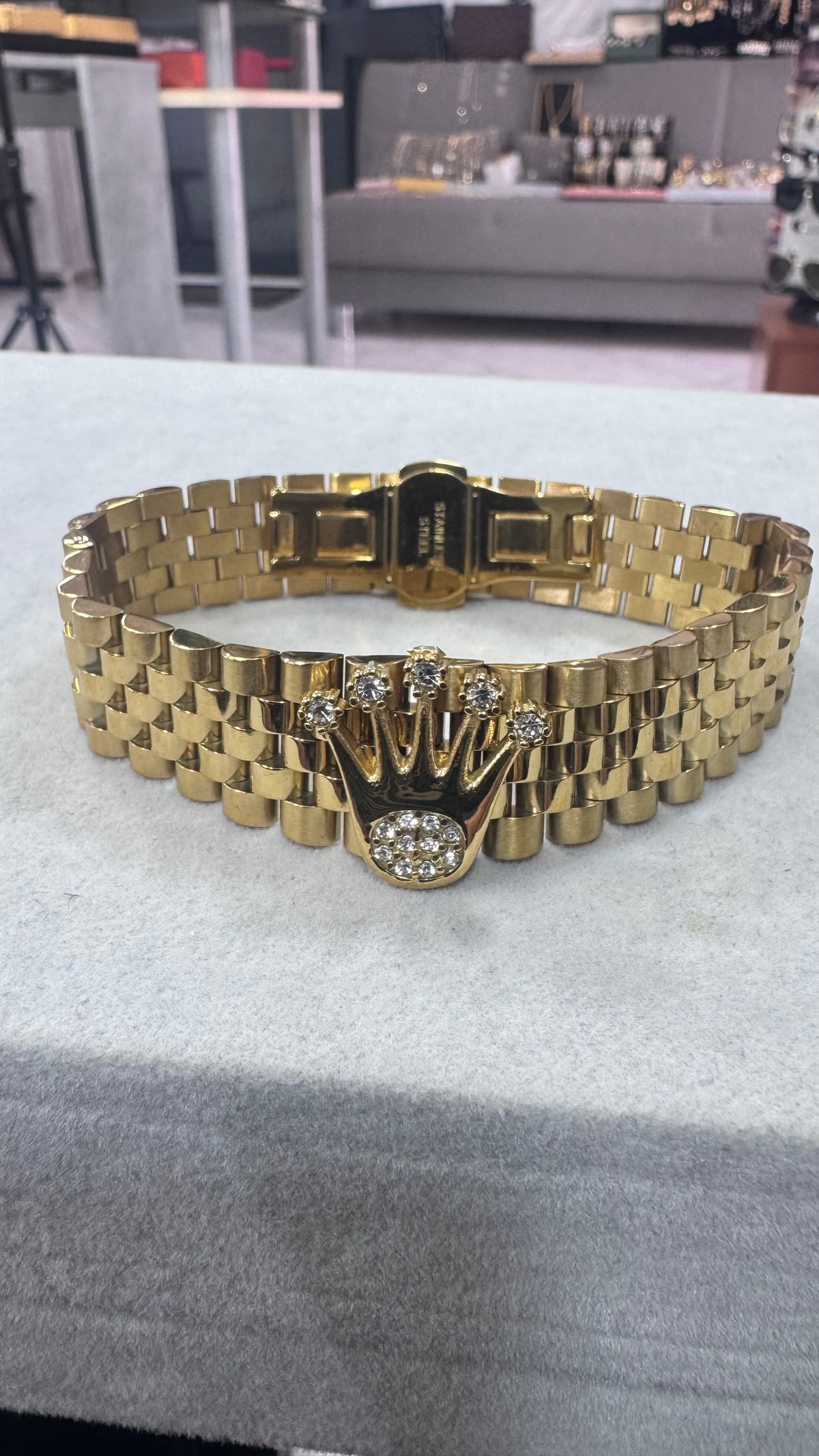 Bracciale modello giubileo 18 mm acciaio oro *64