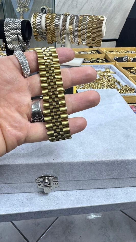 Bracciale modello giubileo acciaio oro *61