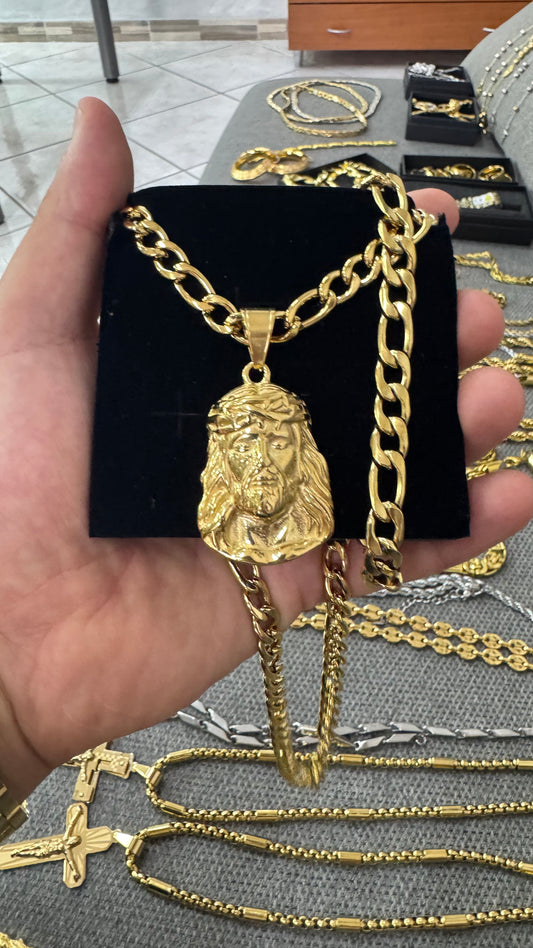 Combo Kit acciaio oro Gesù*114