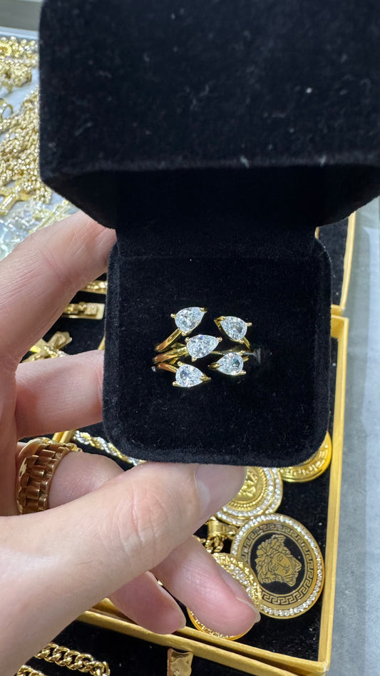 Anello argento 925 incrocio zirconato