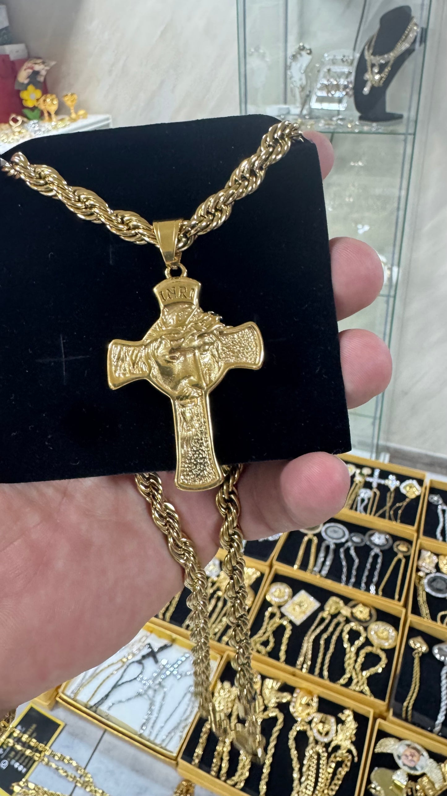 Combo kit croce acciaio oro *137