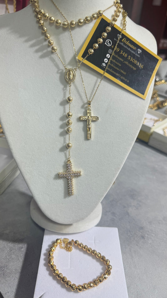 Rosario acciaio più bracciale *10