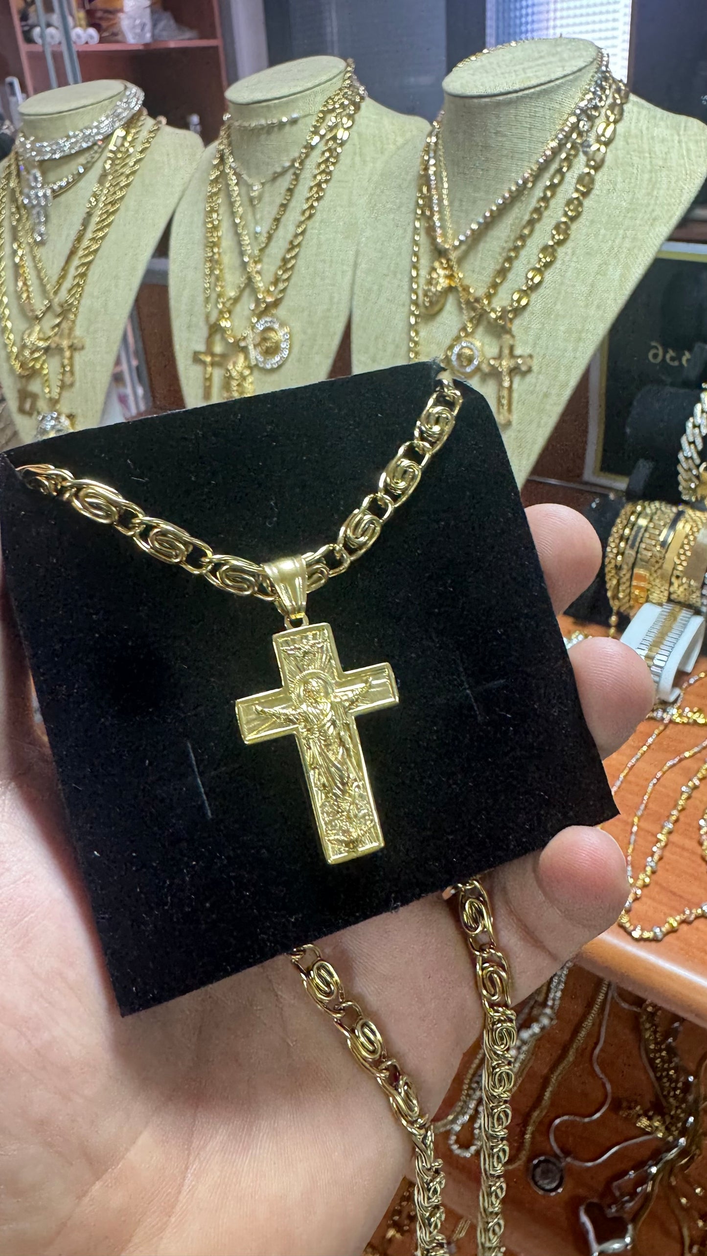 Combo kit croce acciaio oro *142