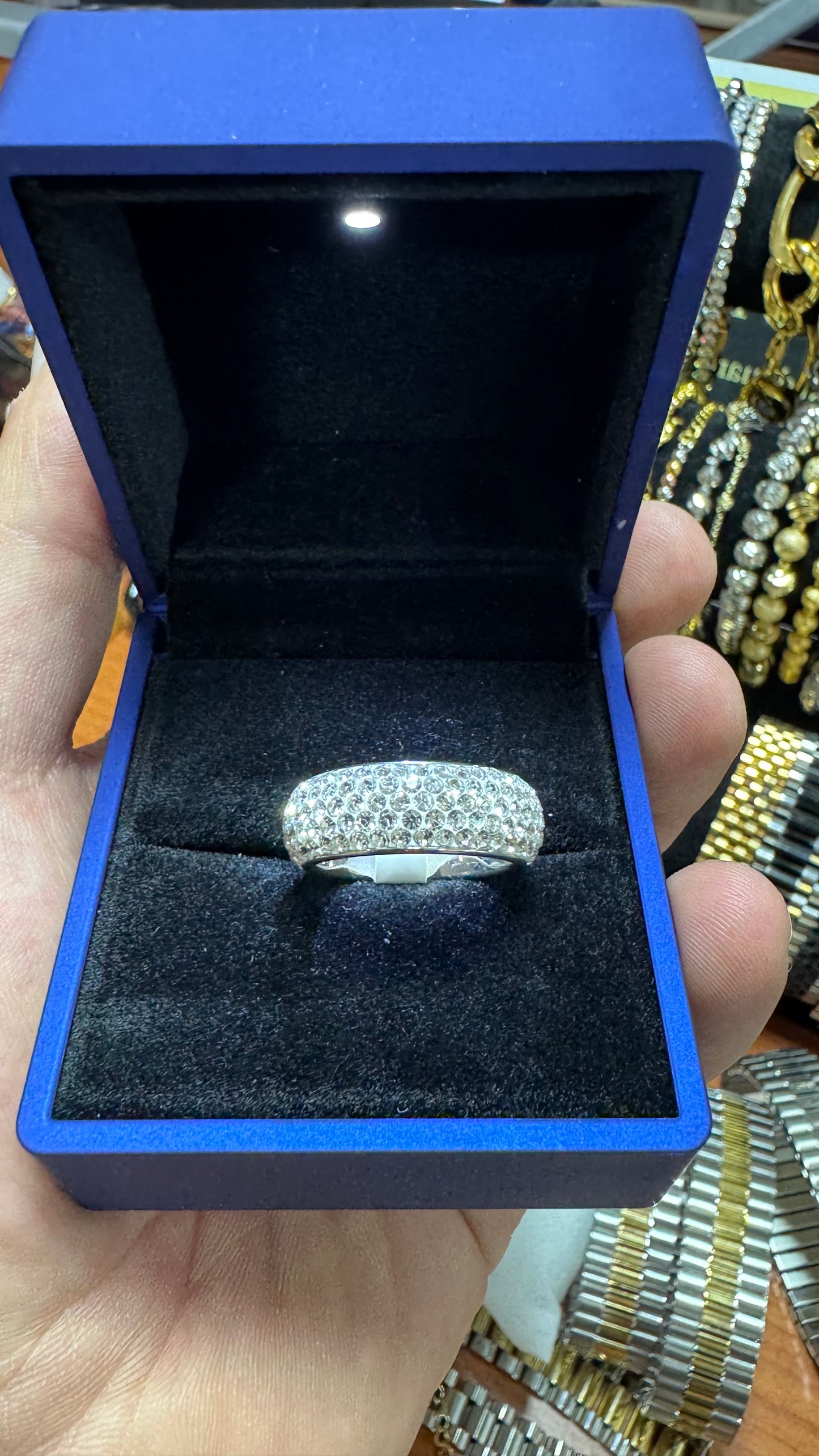 Anello acciaio Diamond *44