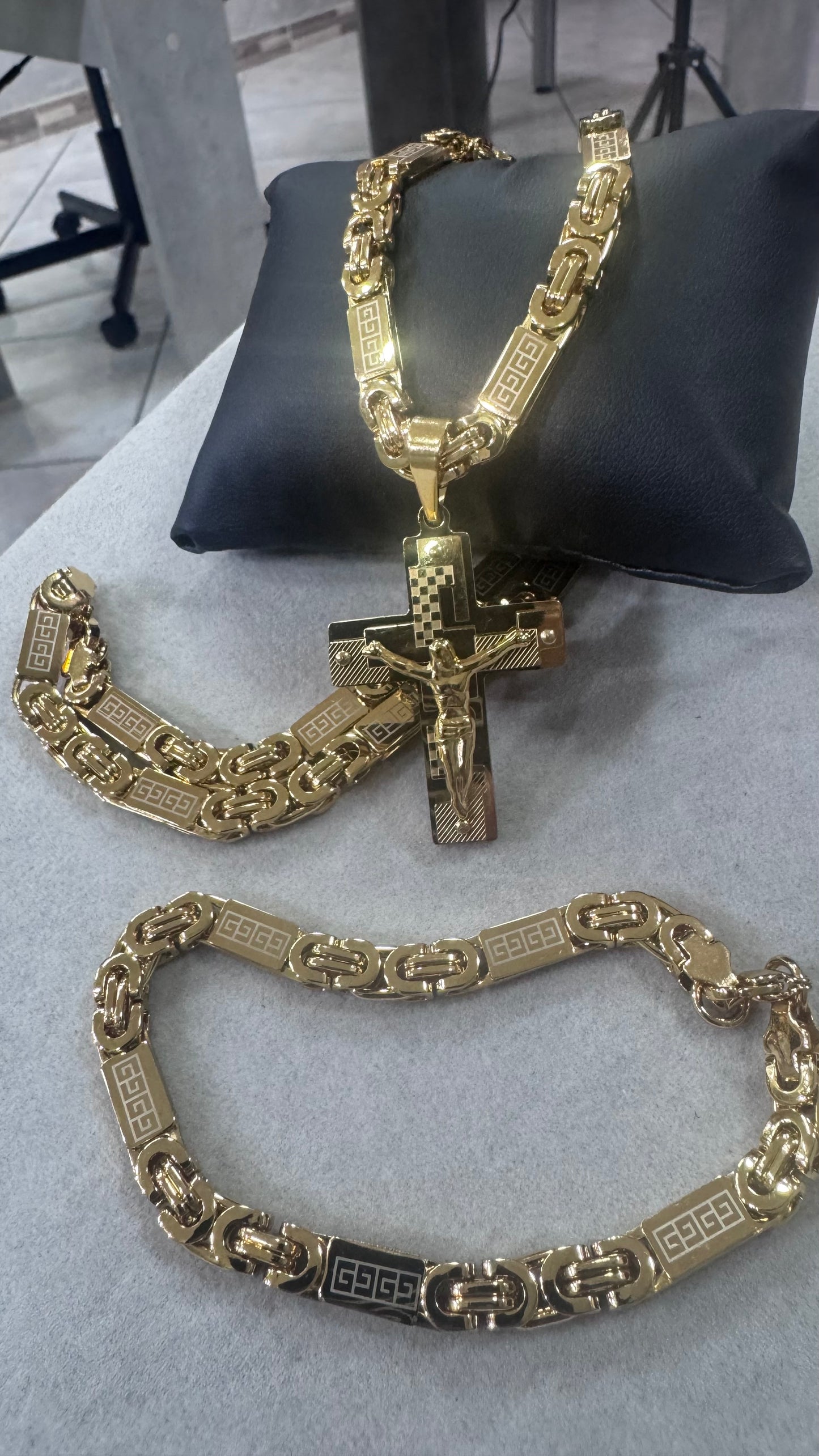 Combo Kit piastra croce acciaio oro *261