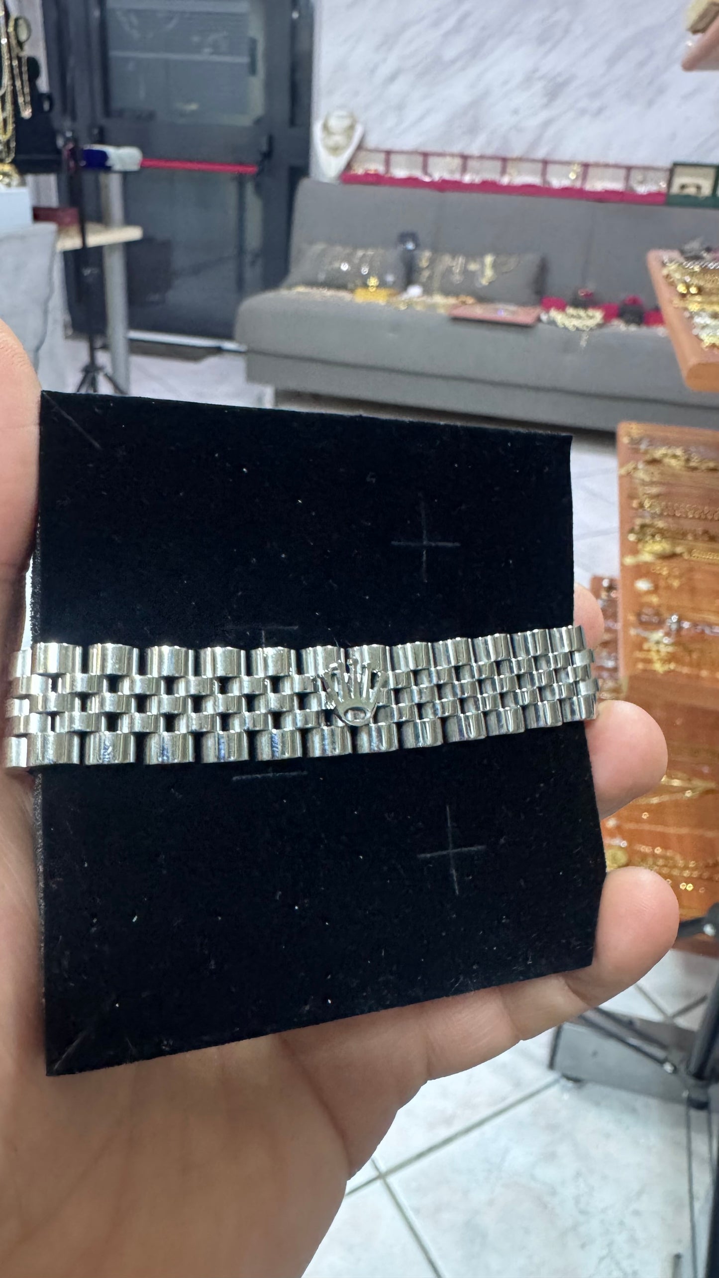 Bracciale giubileo corona acciaio argento*44