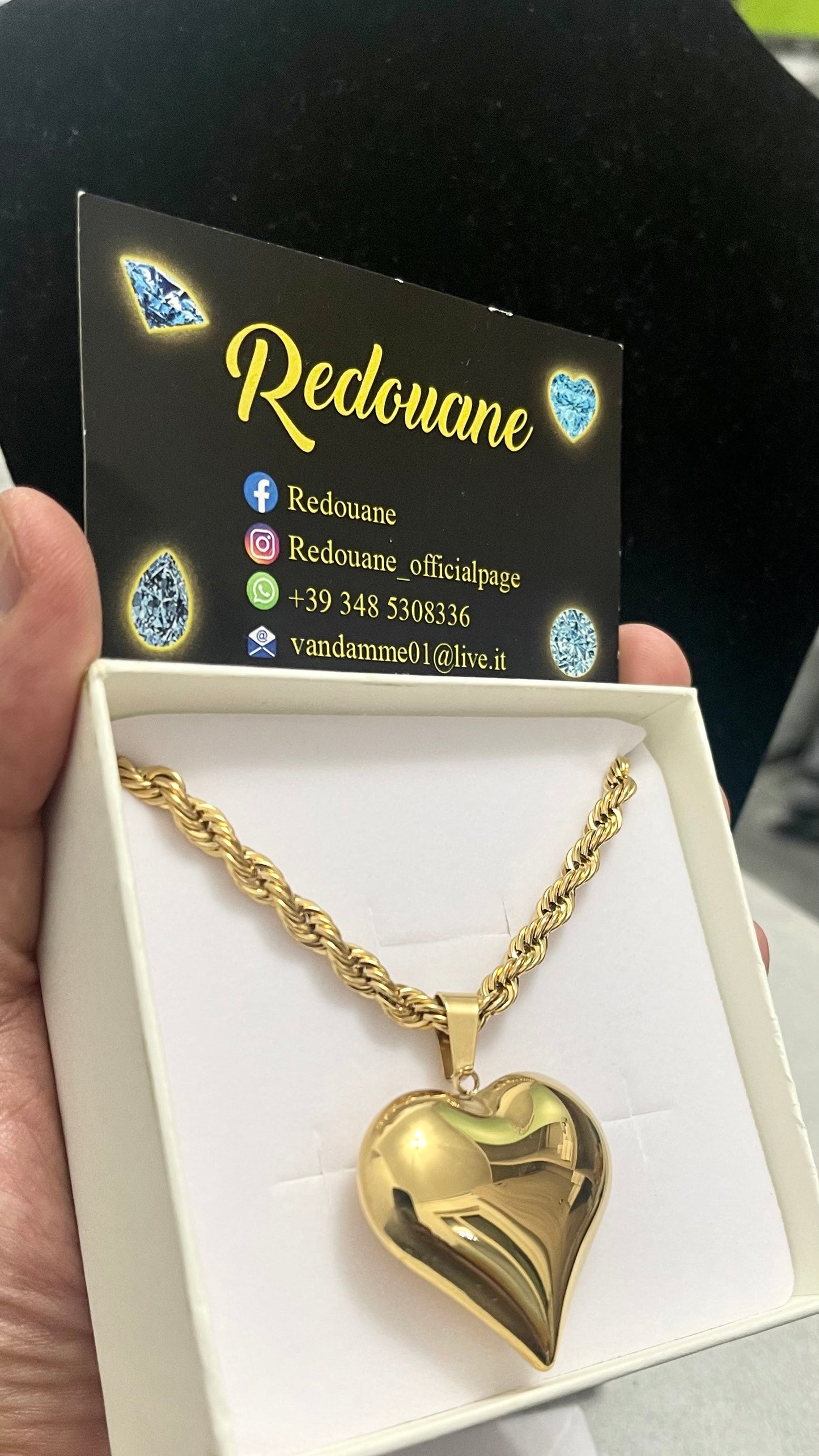 Collana con cuore bombato donna*03