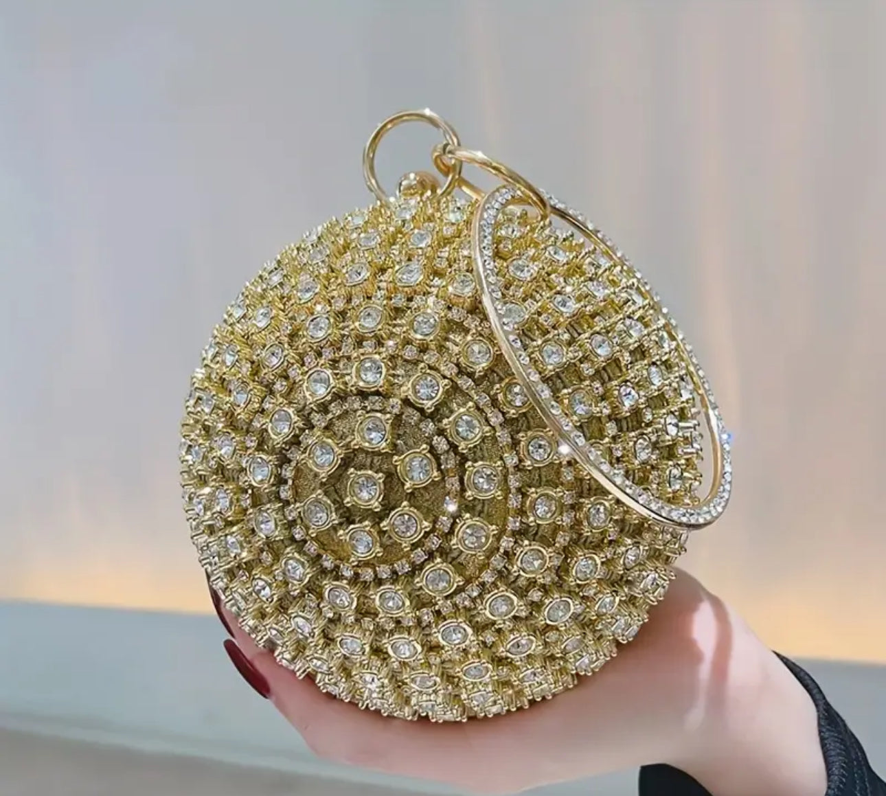 Borsa strass con anello grande *02