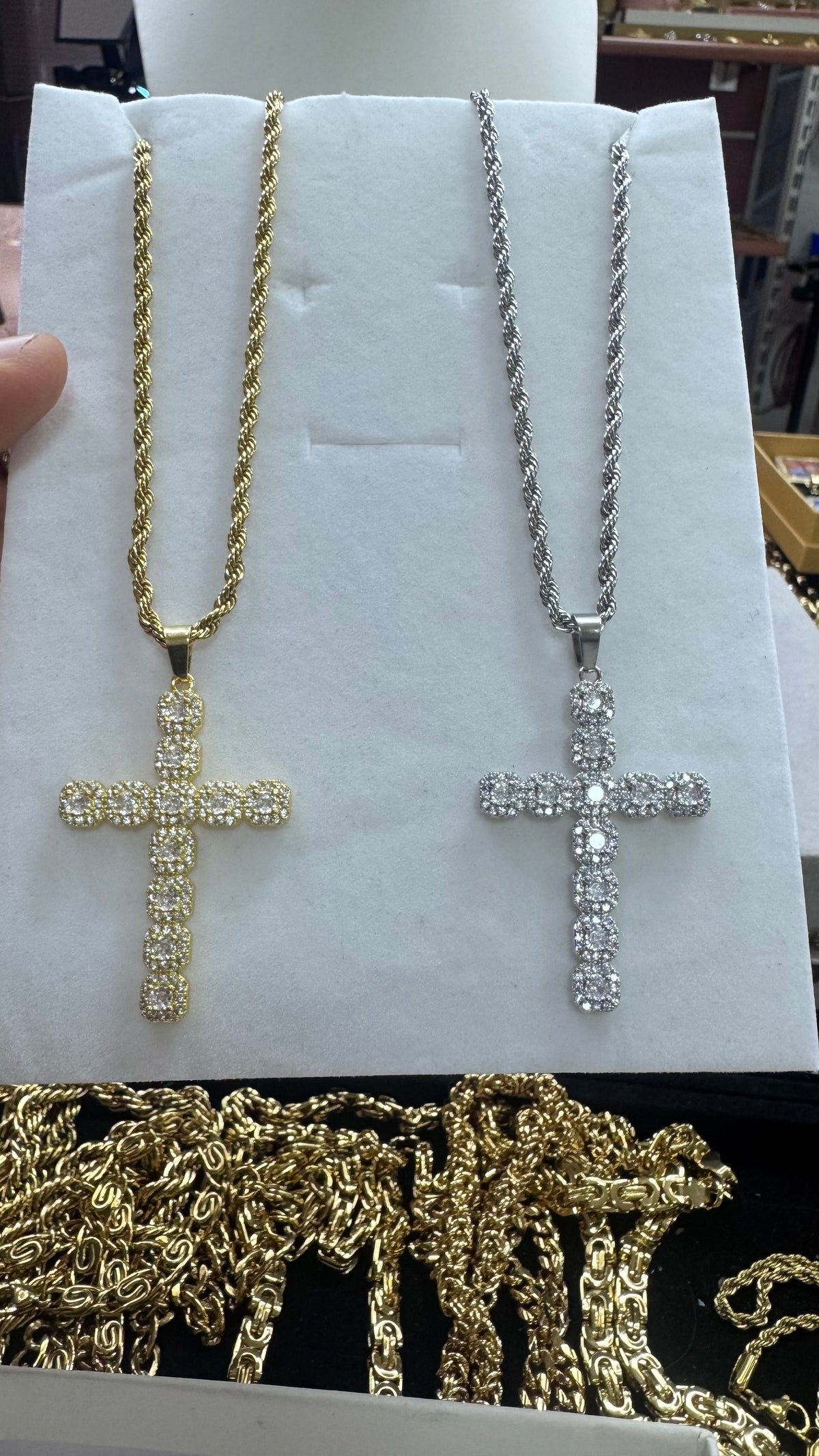 Collana con croce HAALAND ACCIAIO ORO *345
