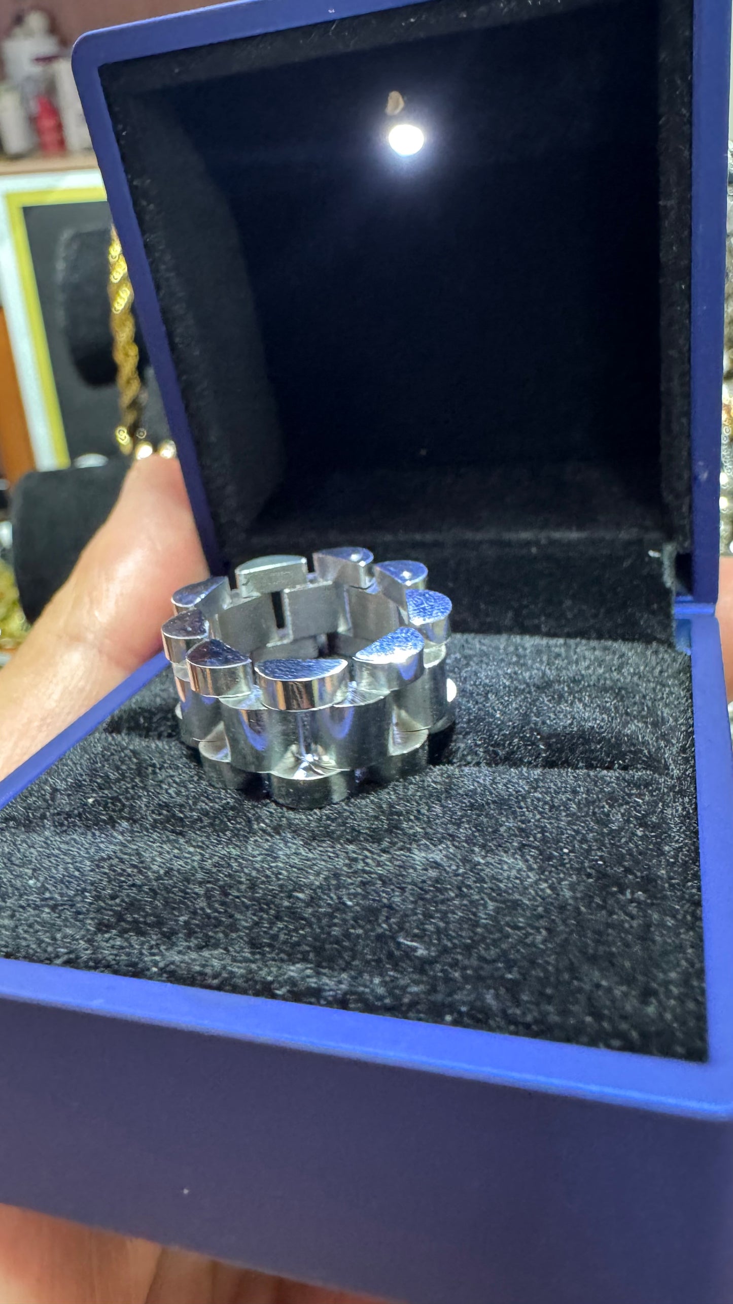 Anello acciaio argento*55