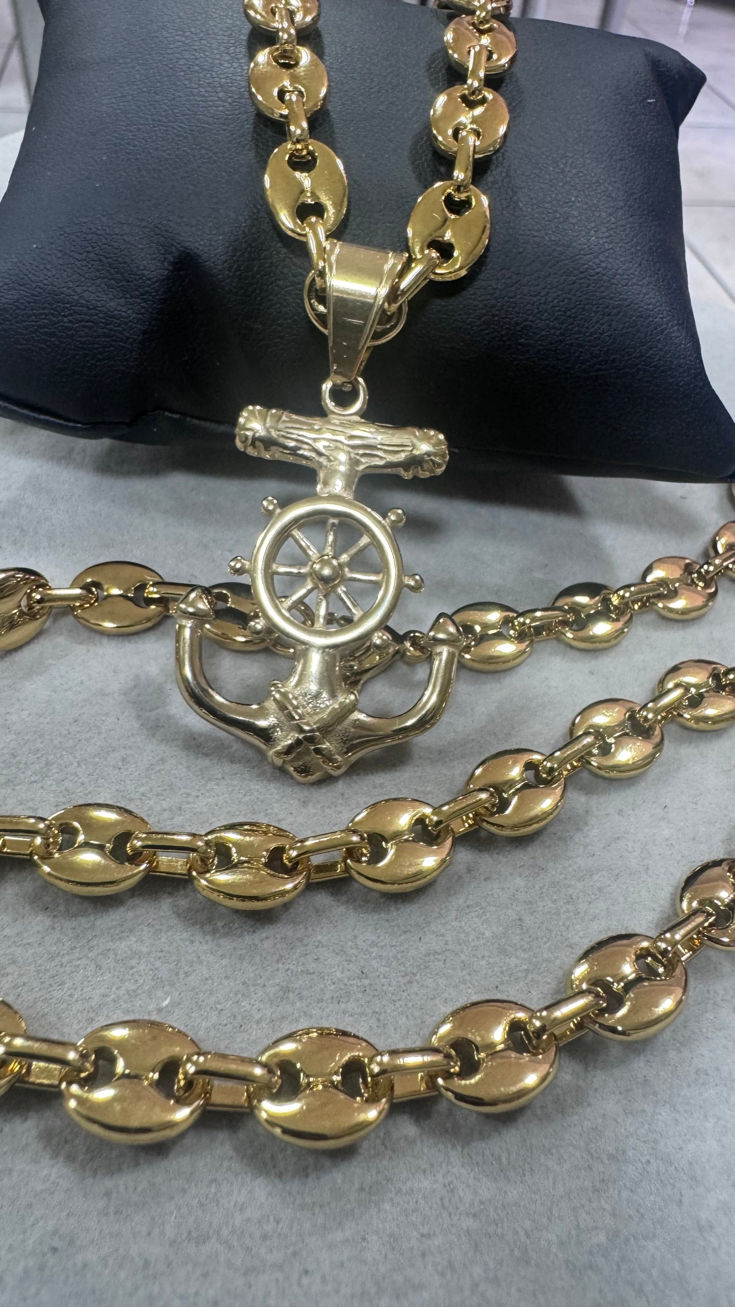Combo Kit ancora marina acciaio oro *256