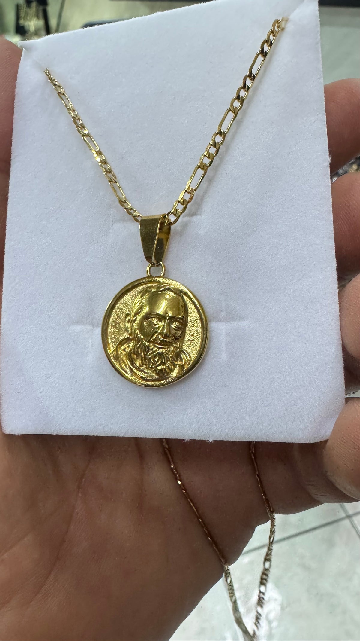 Collana con padre pio acciai oro *5747