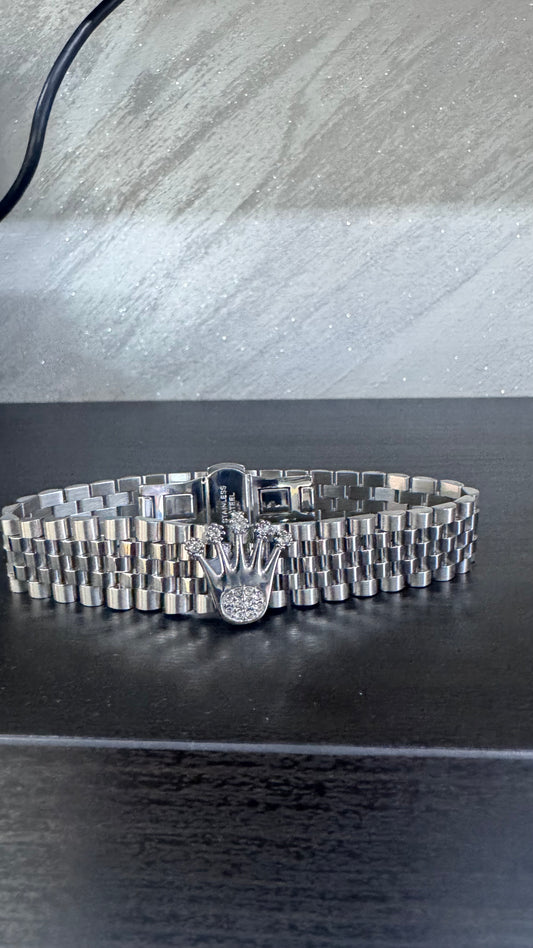 Bracciale modello giubileo 18 mm acciaio argento*66