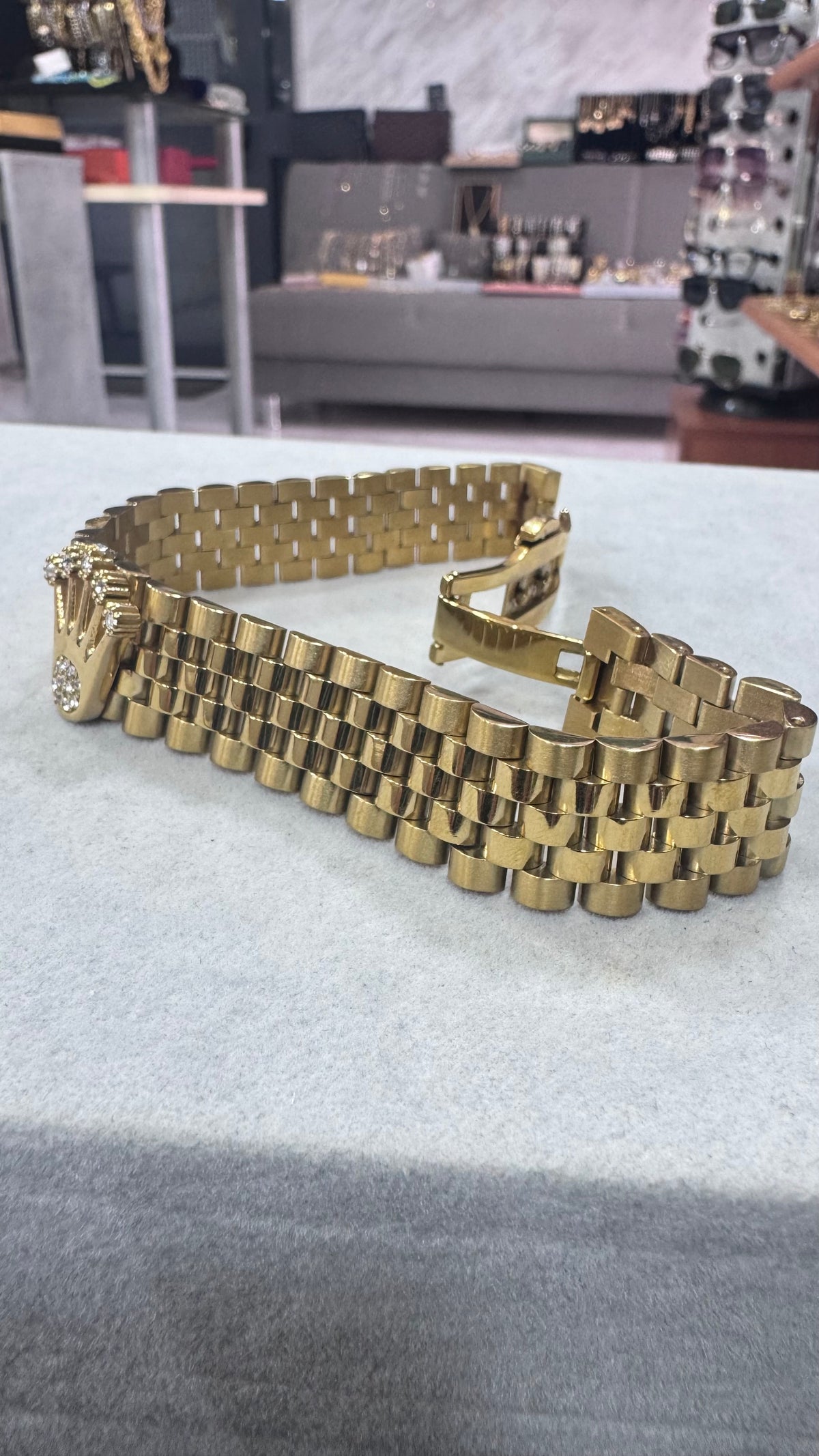 Bracciale modello giubileo 18 mm acciaio oro *64