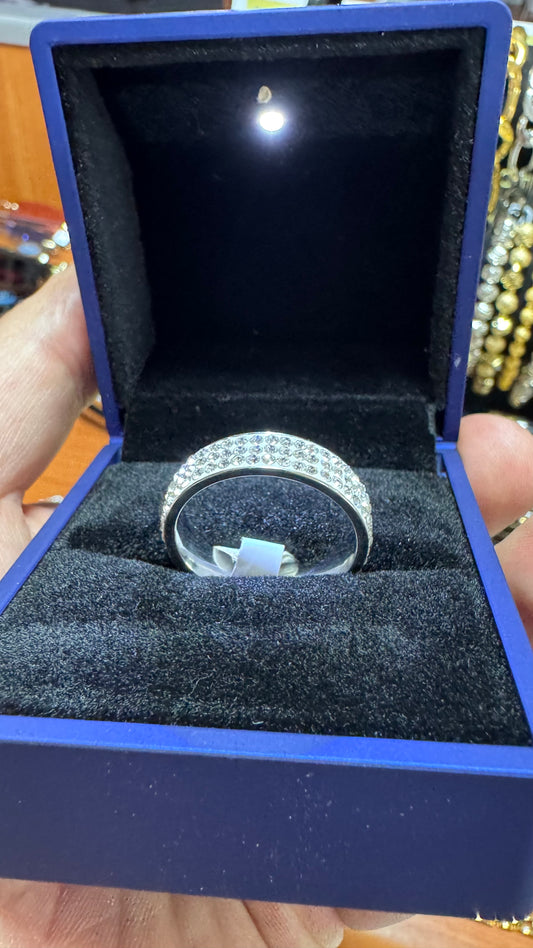 Anello acciaio Diamond *43