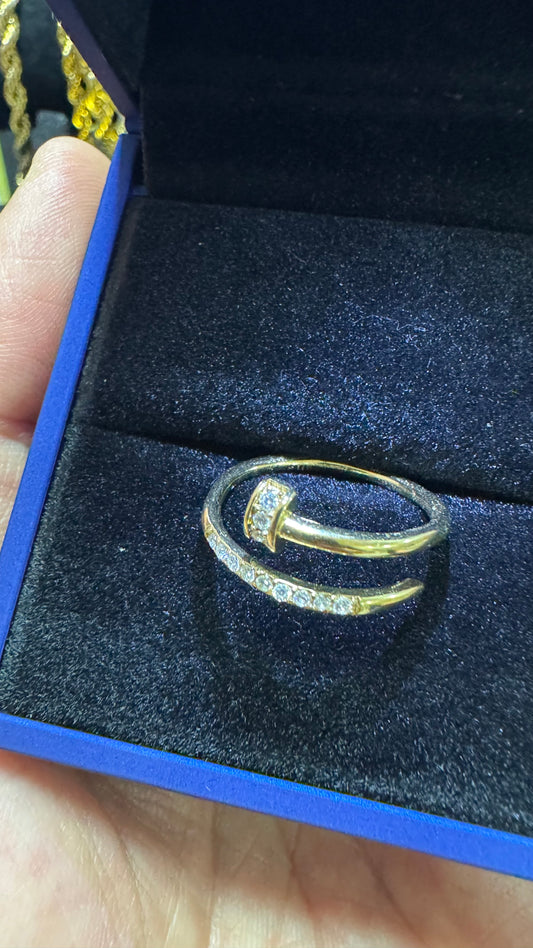 Anello acciaio oro *53
