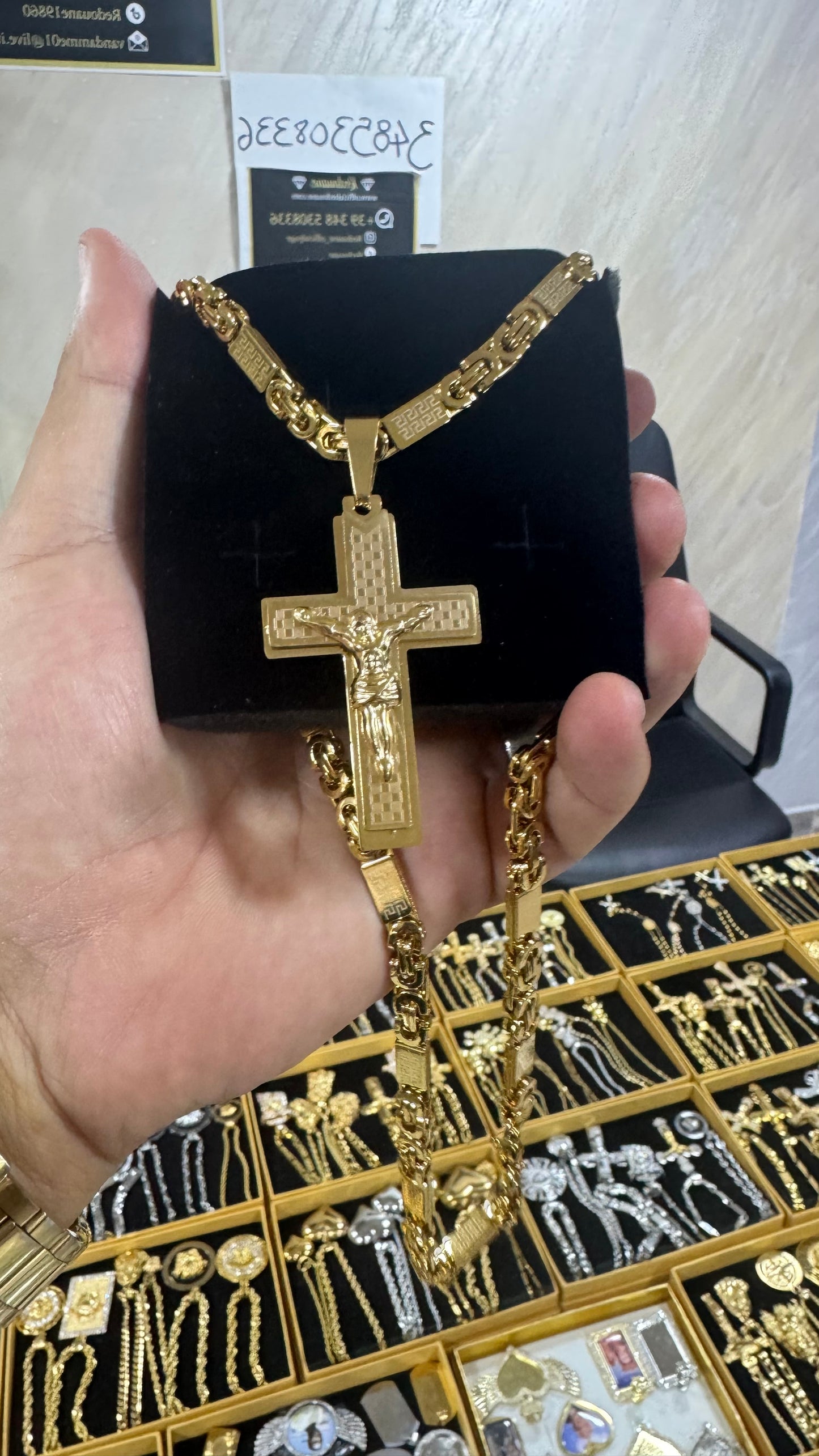 Combo kit croce acciaio oro *152
