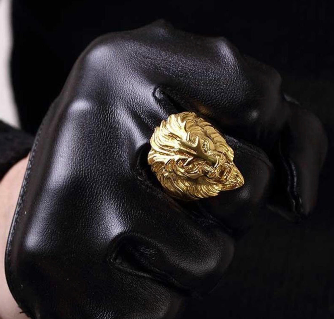 Anello leone acciaio *12