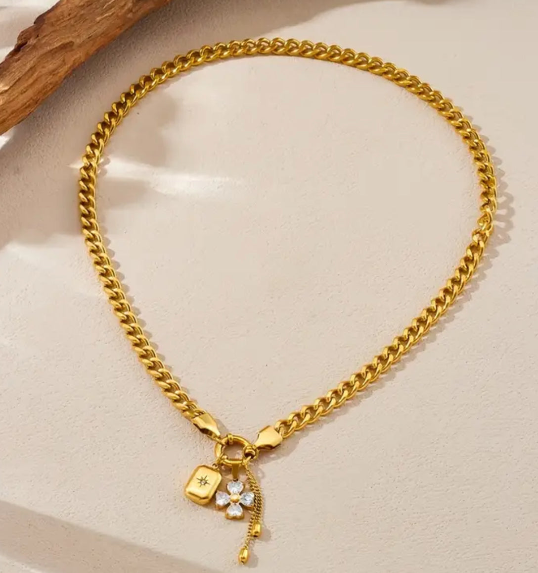 Collana fiore oro acciaio *1