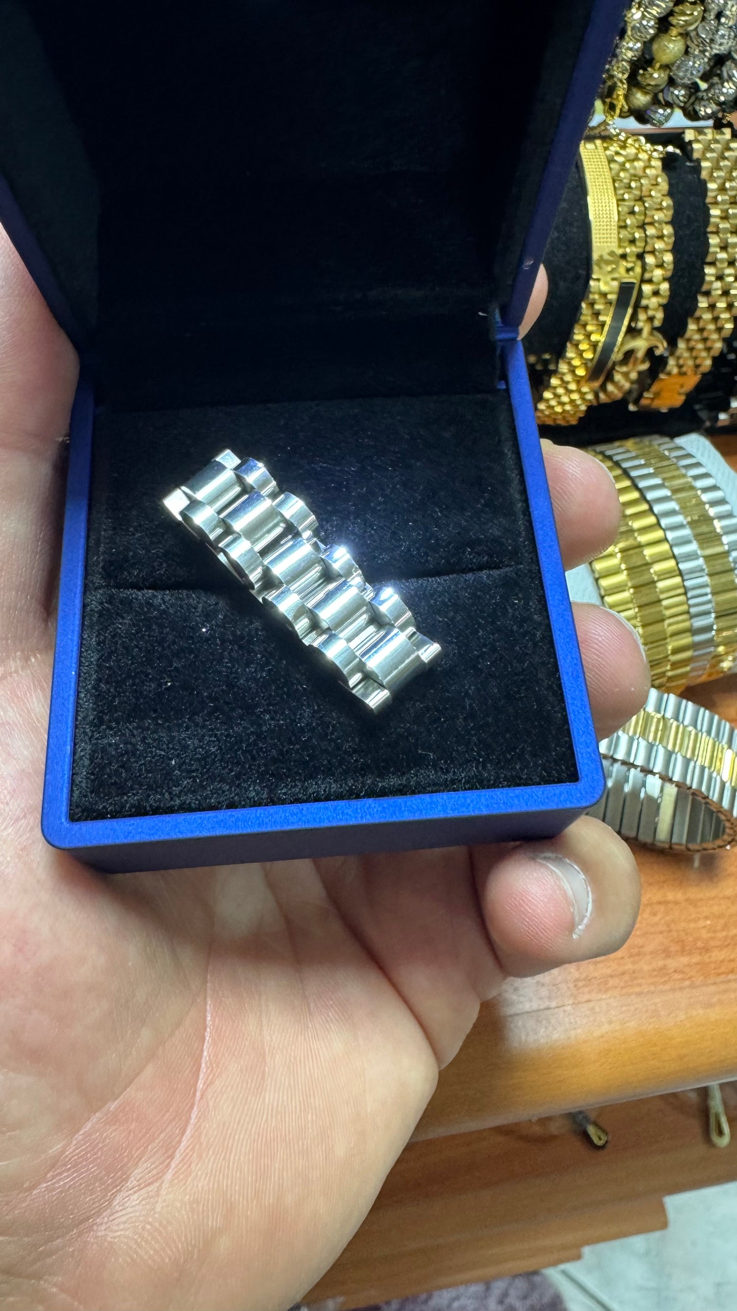 Anello acciaio argento*55